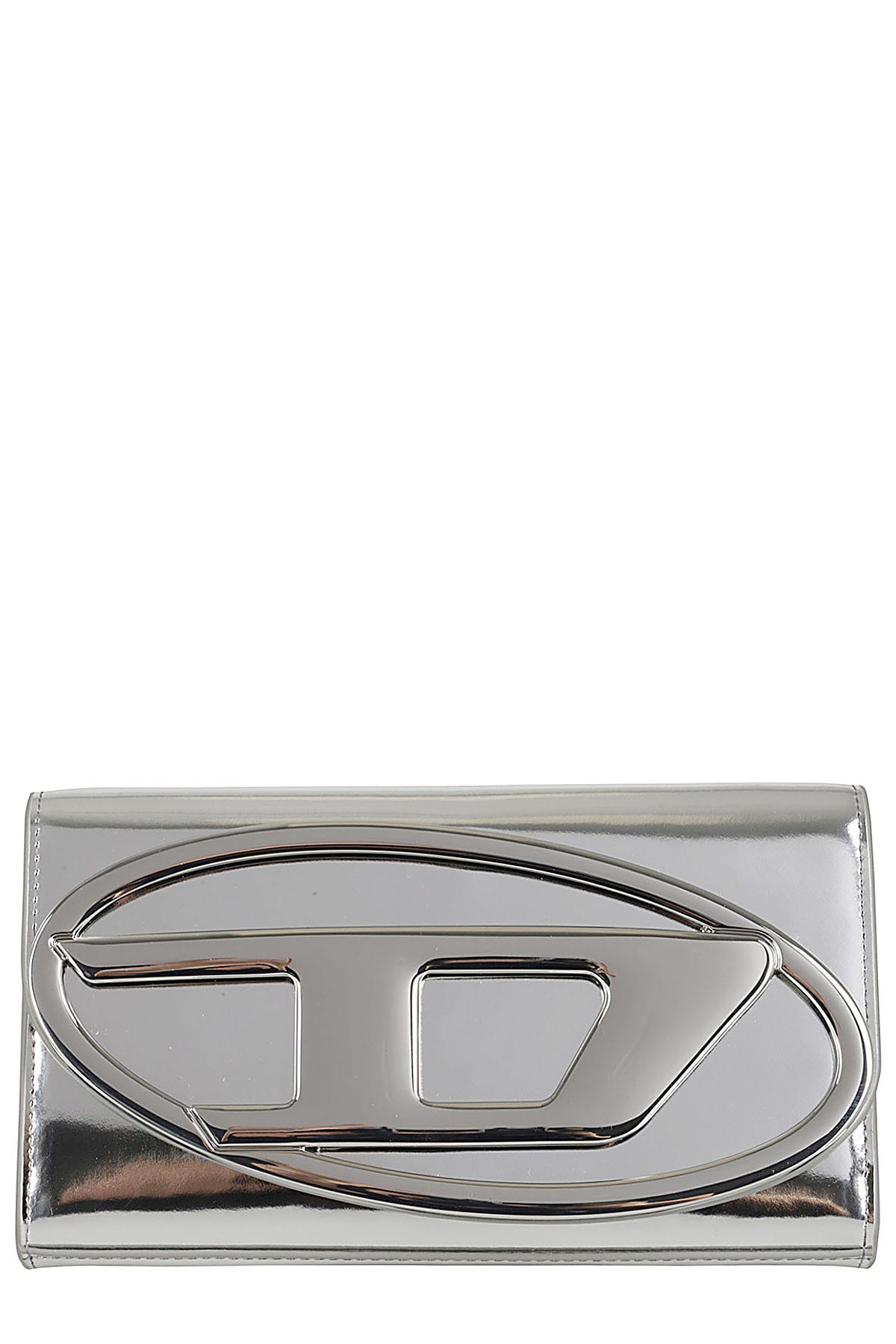 Shop Diesel 1dr Wallet Strap In Silver