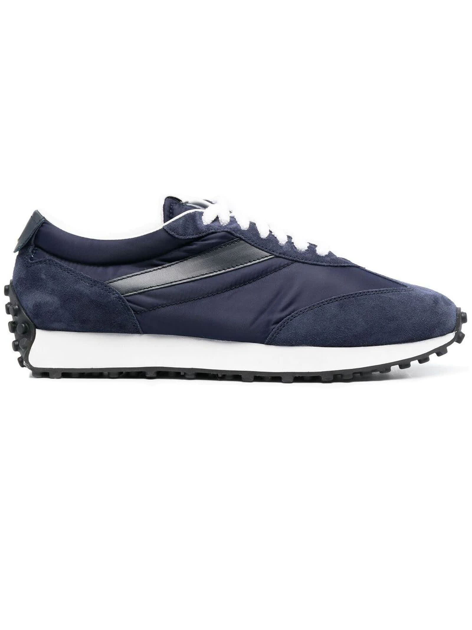 Doucal's Navy Blue Suede And Nylon Sneakers