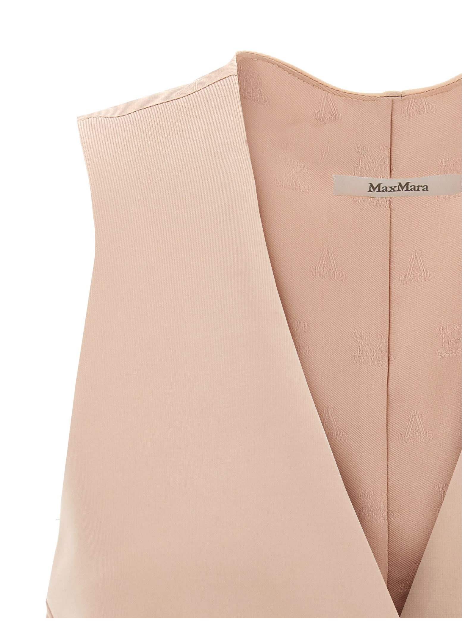 Max Mara Sleeveless V-neck Vest With Adjustable Back Strap In Pink