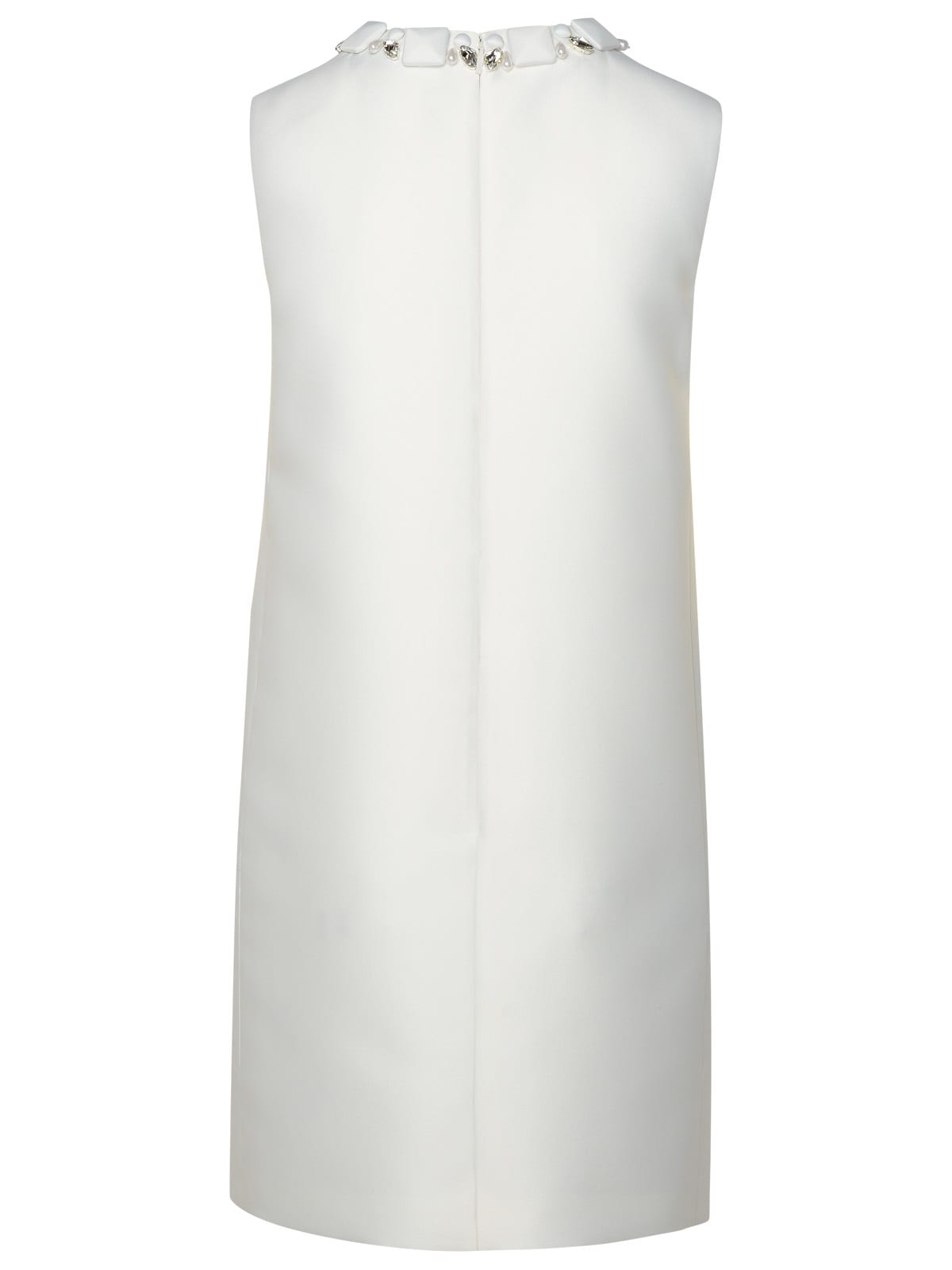 Shop Versace White Silk Blend Dress