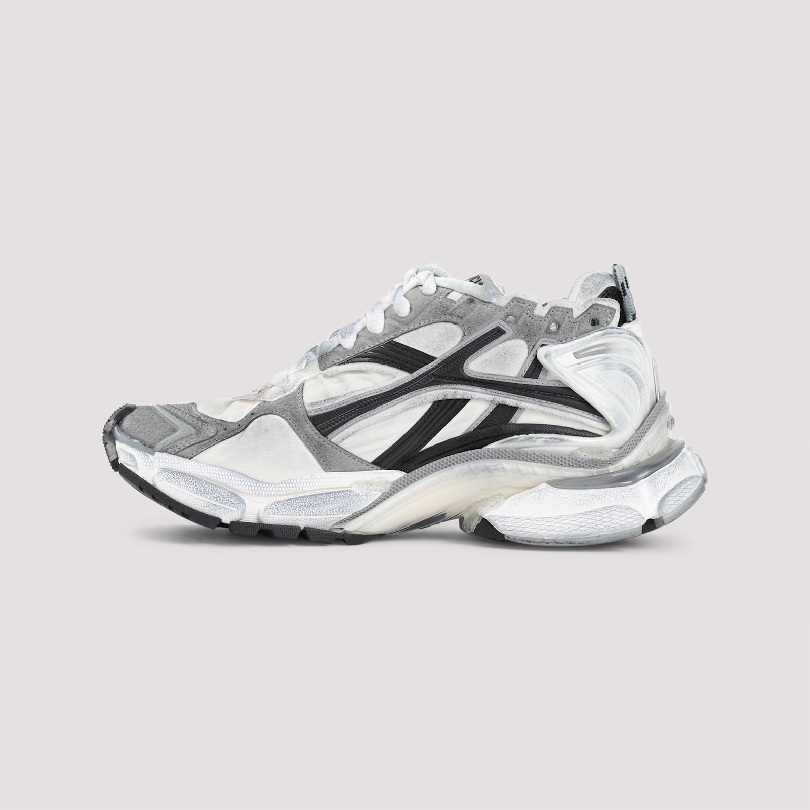 Balenciaga Runner Sneakers With Mesh Panels And Rubber Sole In Black