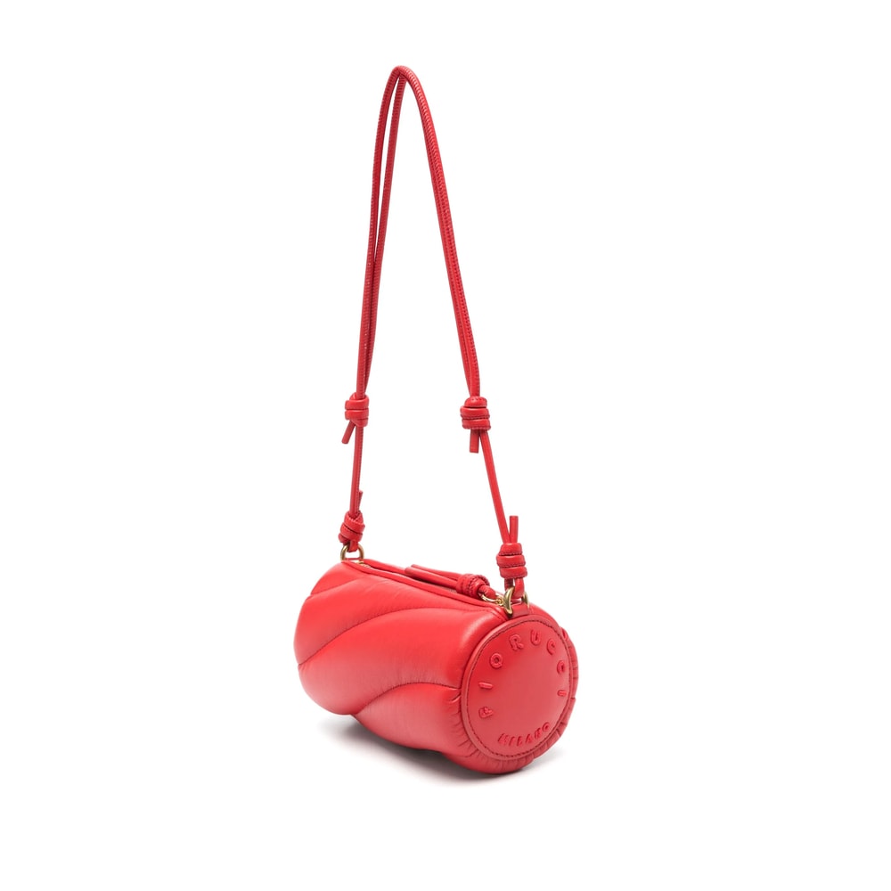 Fiorucci Mella Leather Shoulder Bag In Marshmallow Shape In Red