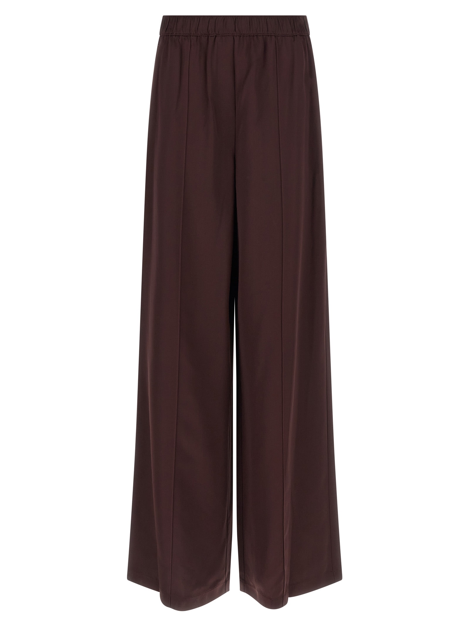 Tory Burch Pintuck Wide-leg Satin Trousers In Burgundy