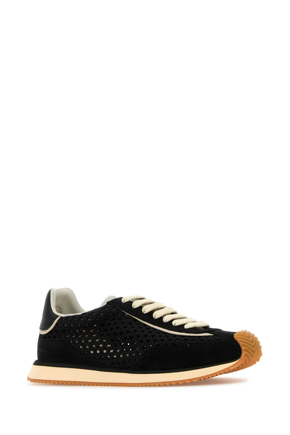 Dolce & Gabbana Dg Cushion Suede And Leather-trimmed Crocheted Sneakers In Neronero