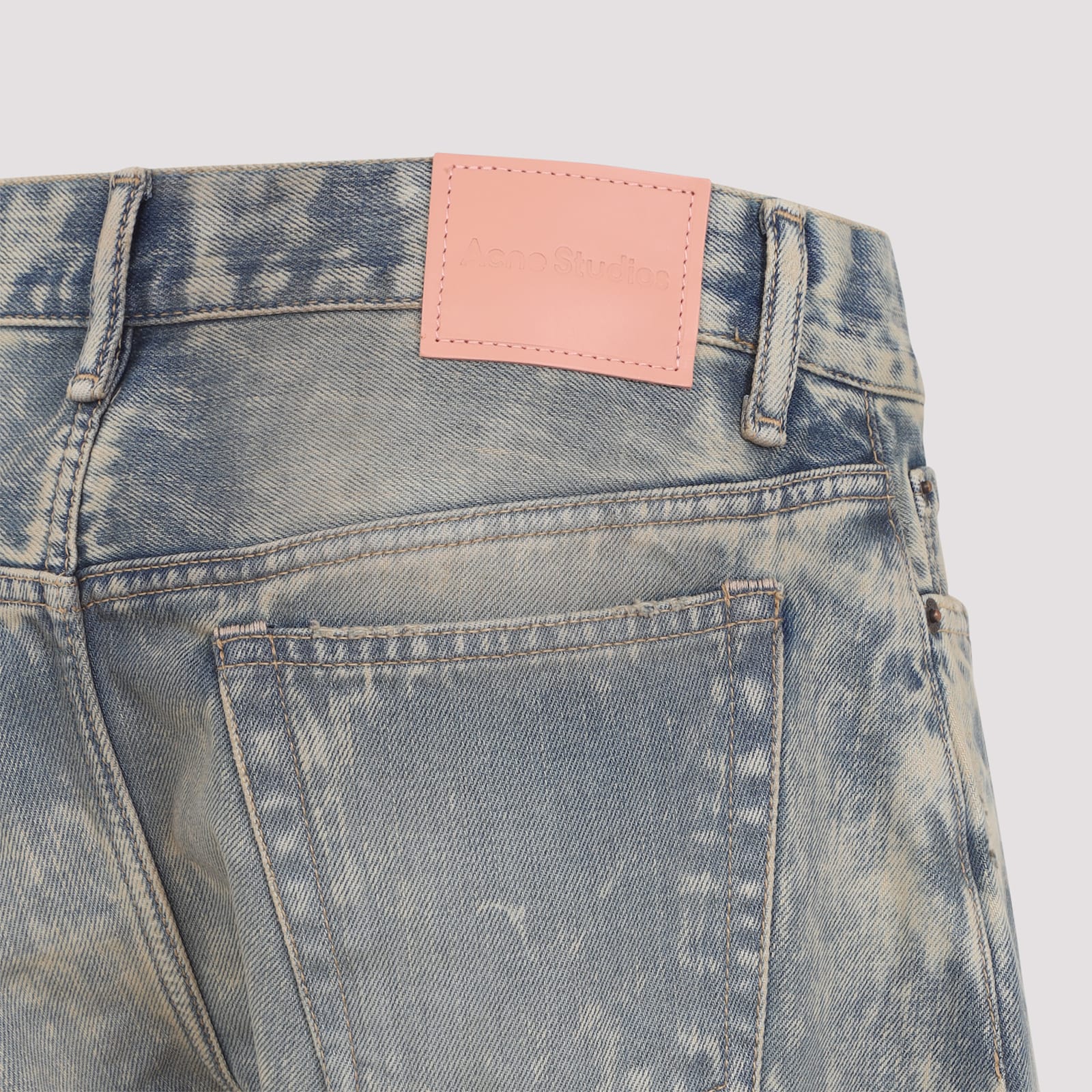 Acne Studios Distressed Low Waist Cotton Jeans In Blue