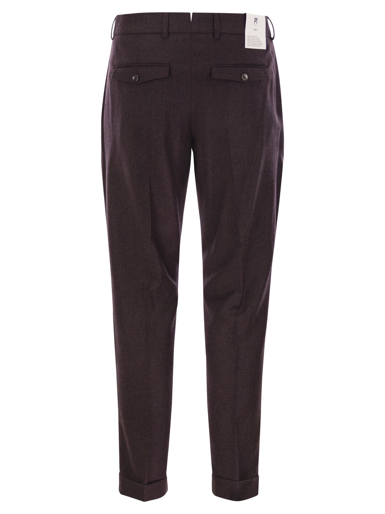 Shop Pt Torino Rebel - Wool Trousers In Bordeaux