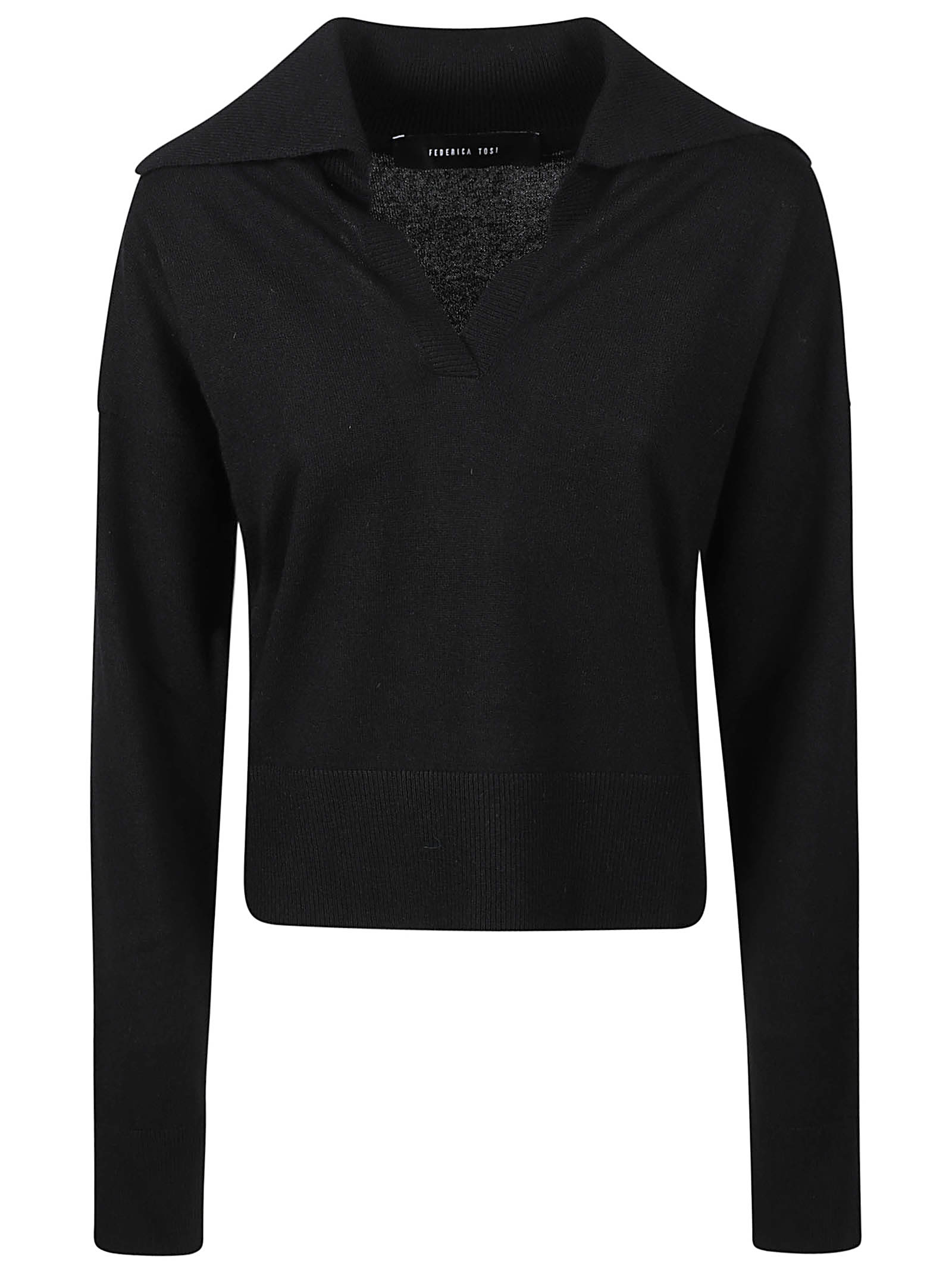 Shop Federica Tosi Polo Neck Sweater In Nero