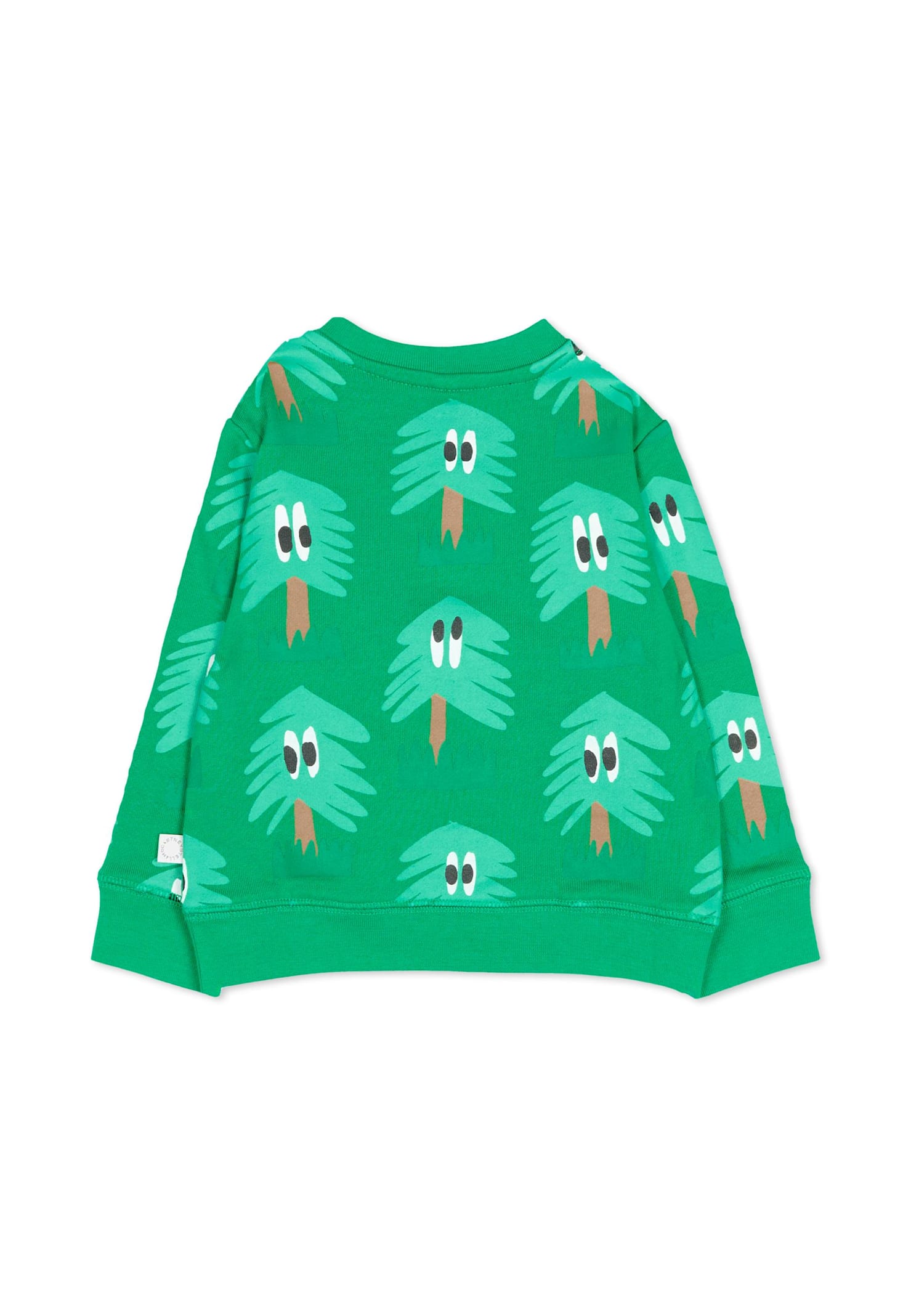 Stella Mccartney Green Sweatshirt With Fir Trees For Baby Boy In Green