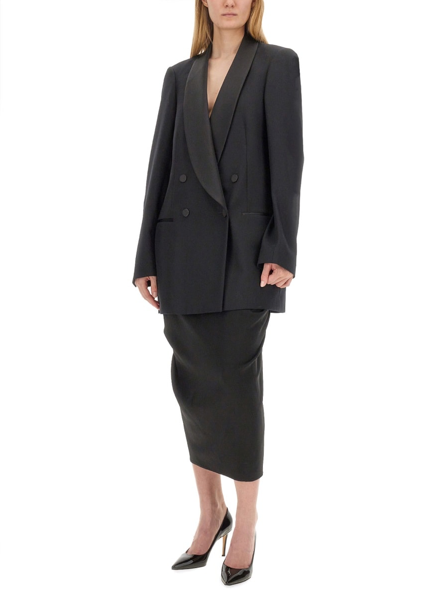 Dries Van Noten Blinker Tux Double-breasted Blazer In Black