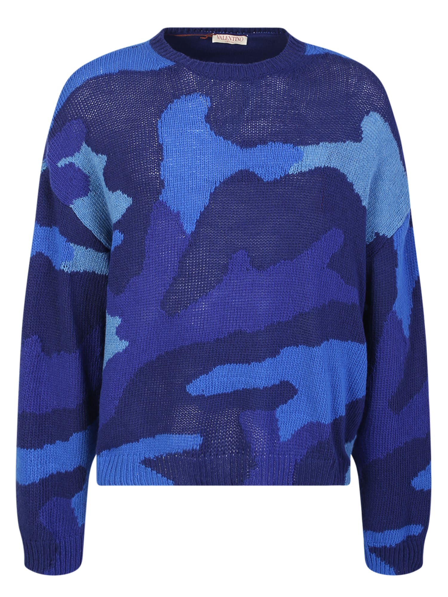 Valentino Pullover Made Of Pure Virgin Wool With A Camouflage Pattern