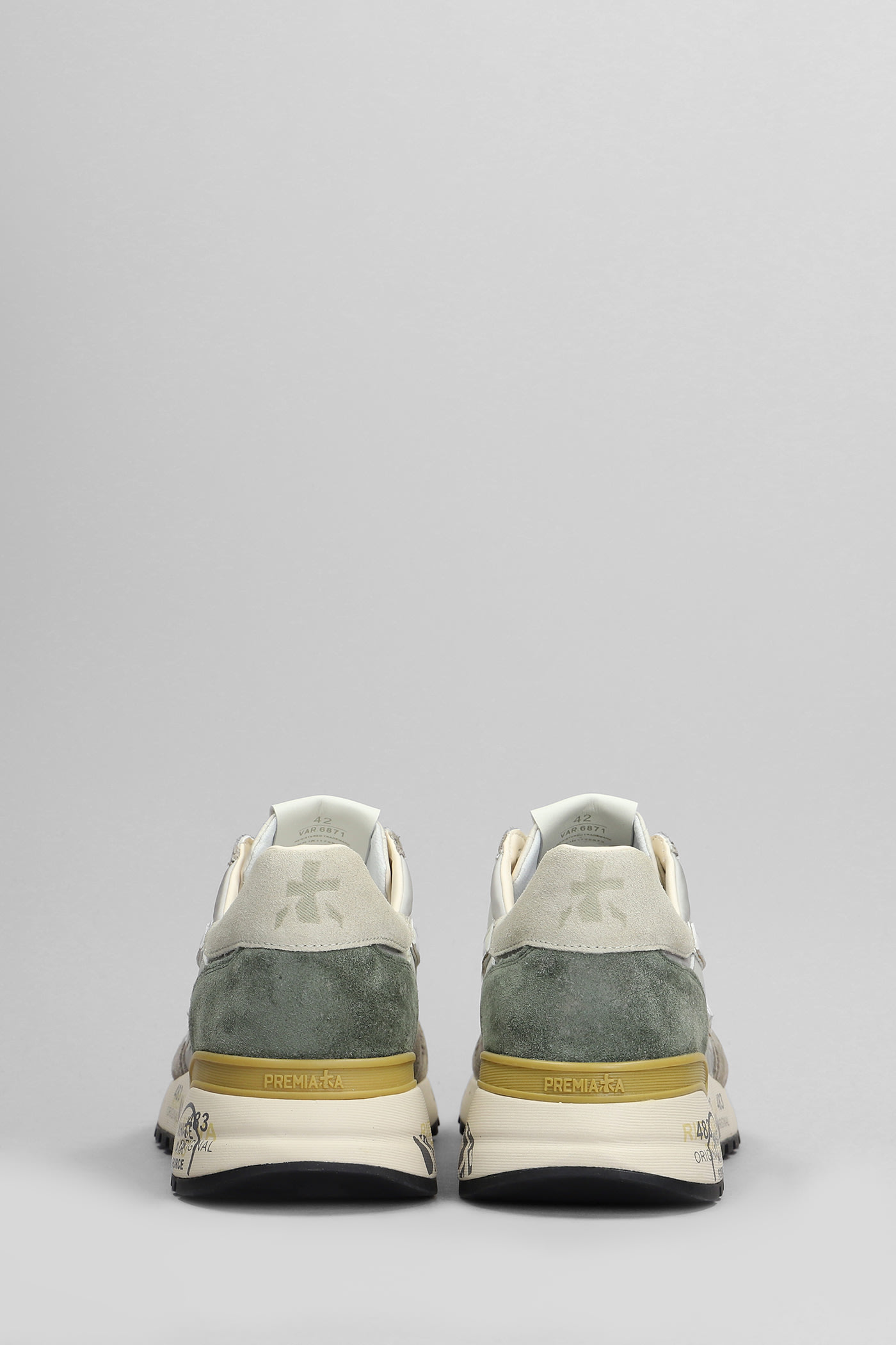 Shop Premiata Mick Sneakers In Beige Suede And Fabric