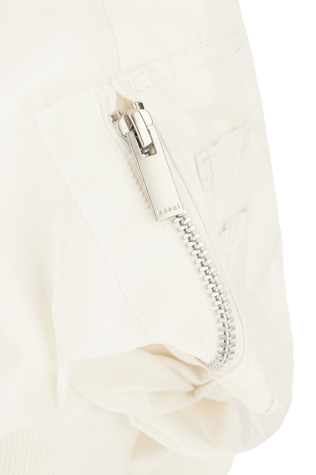 SACAI WHITE POLYESTER BLEND TOP 