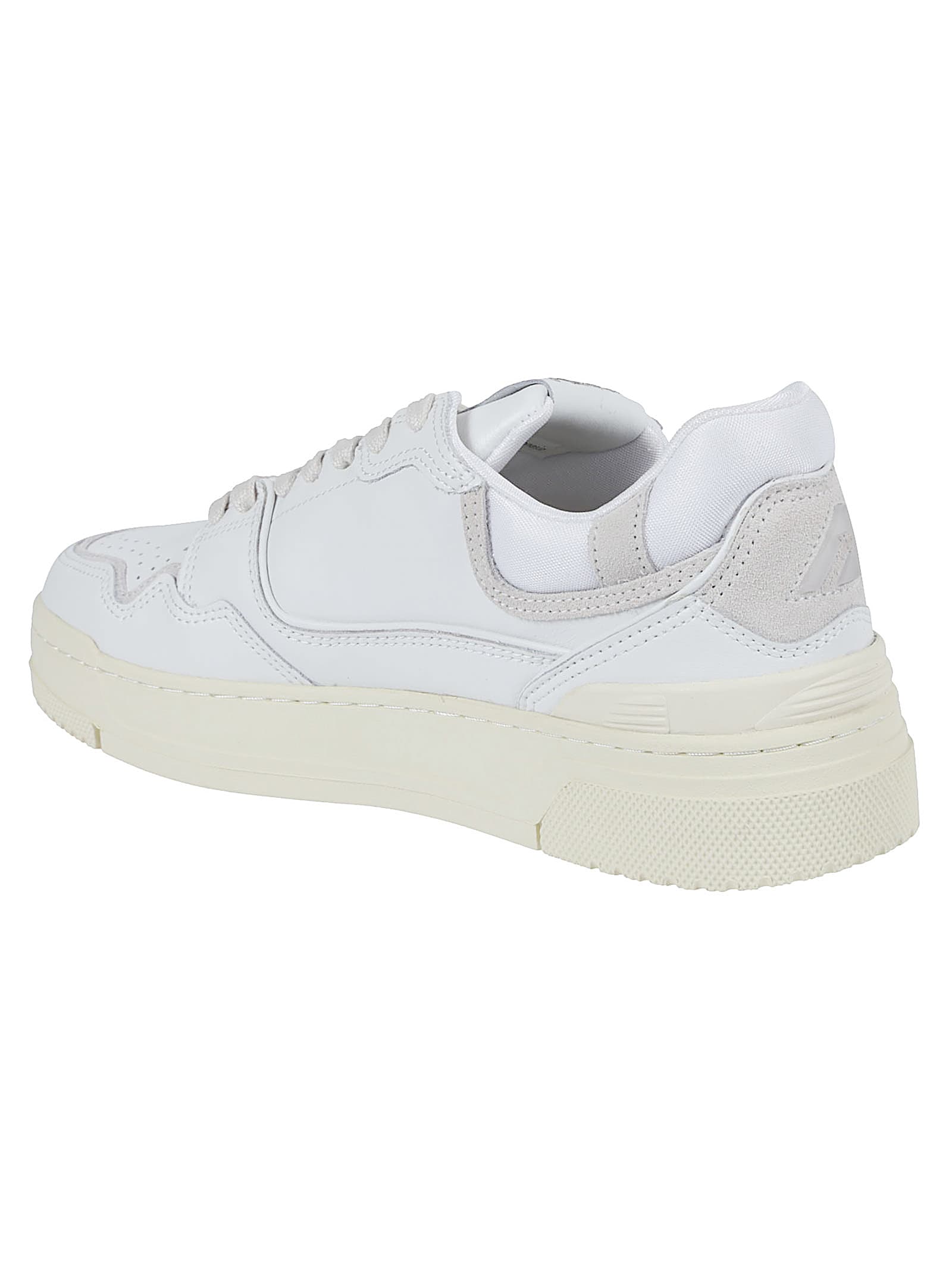 Autry White Sneakers With Smooth And Suede Textures In White