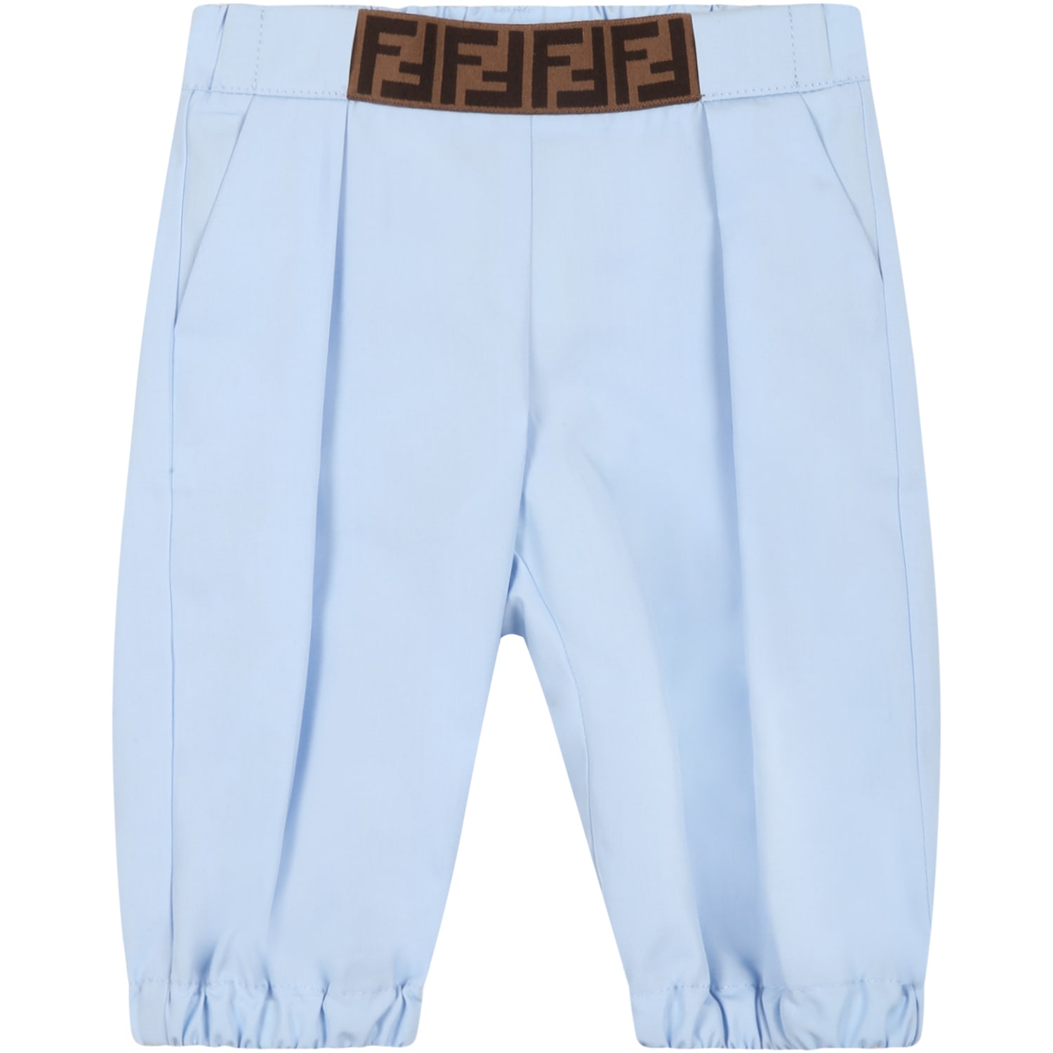 Fendi Light-blue Trouser For Baby Boy