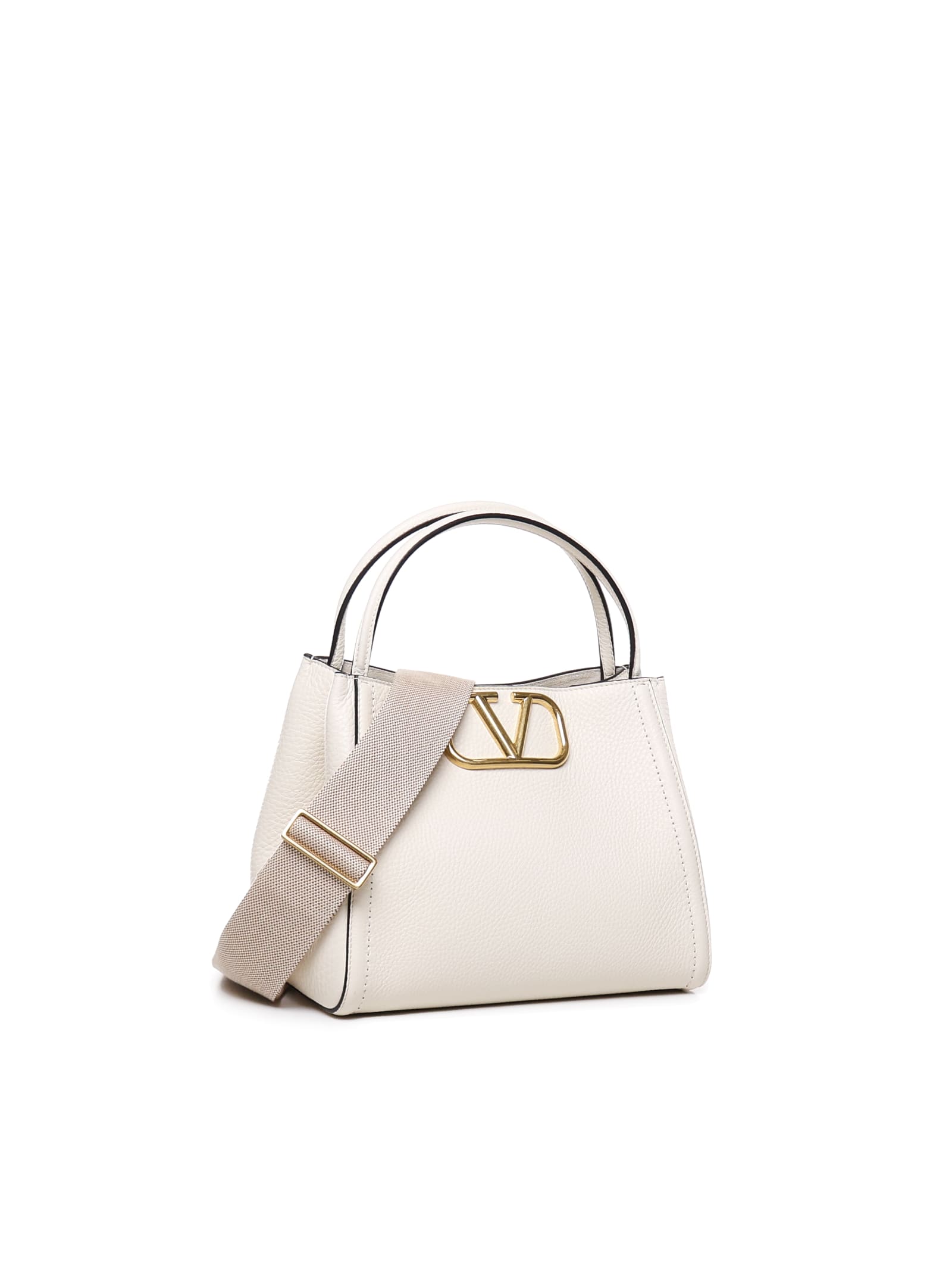 Shop Valentino Alltime Calfskin Bag In White