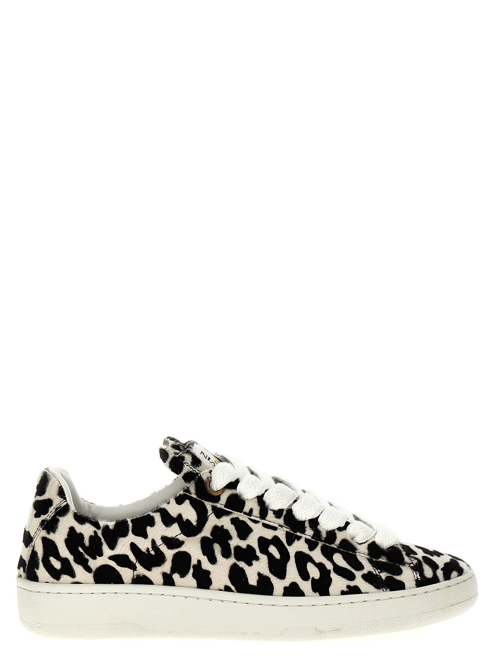 Shop Lanvin Curb Lite Sneakers In White/black