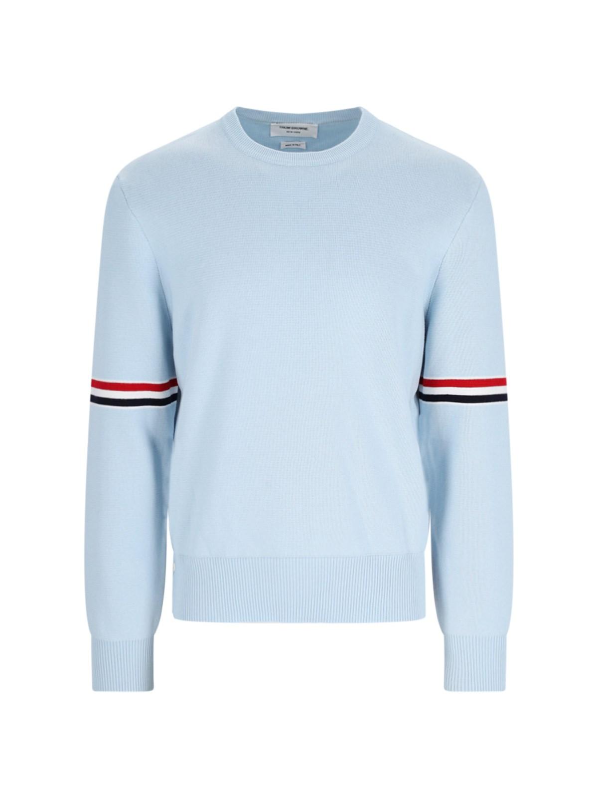 Shop Thom Browne Logo Sweater In Blue