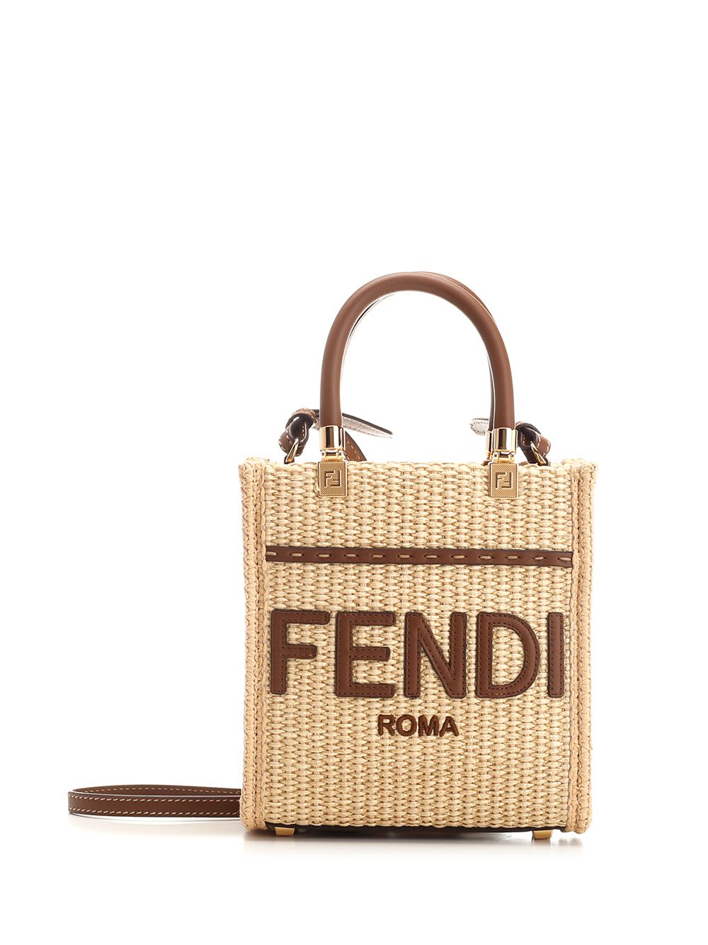 Shop Fendi Sunshine Mini Handbag In Beige