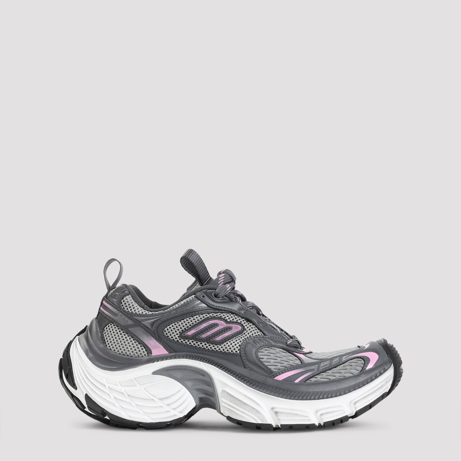 Balenciaga Grey Pink White And Black 6xl Polyurethane Sneakers In Gray