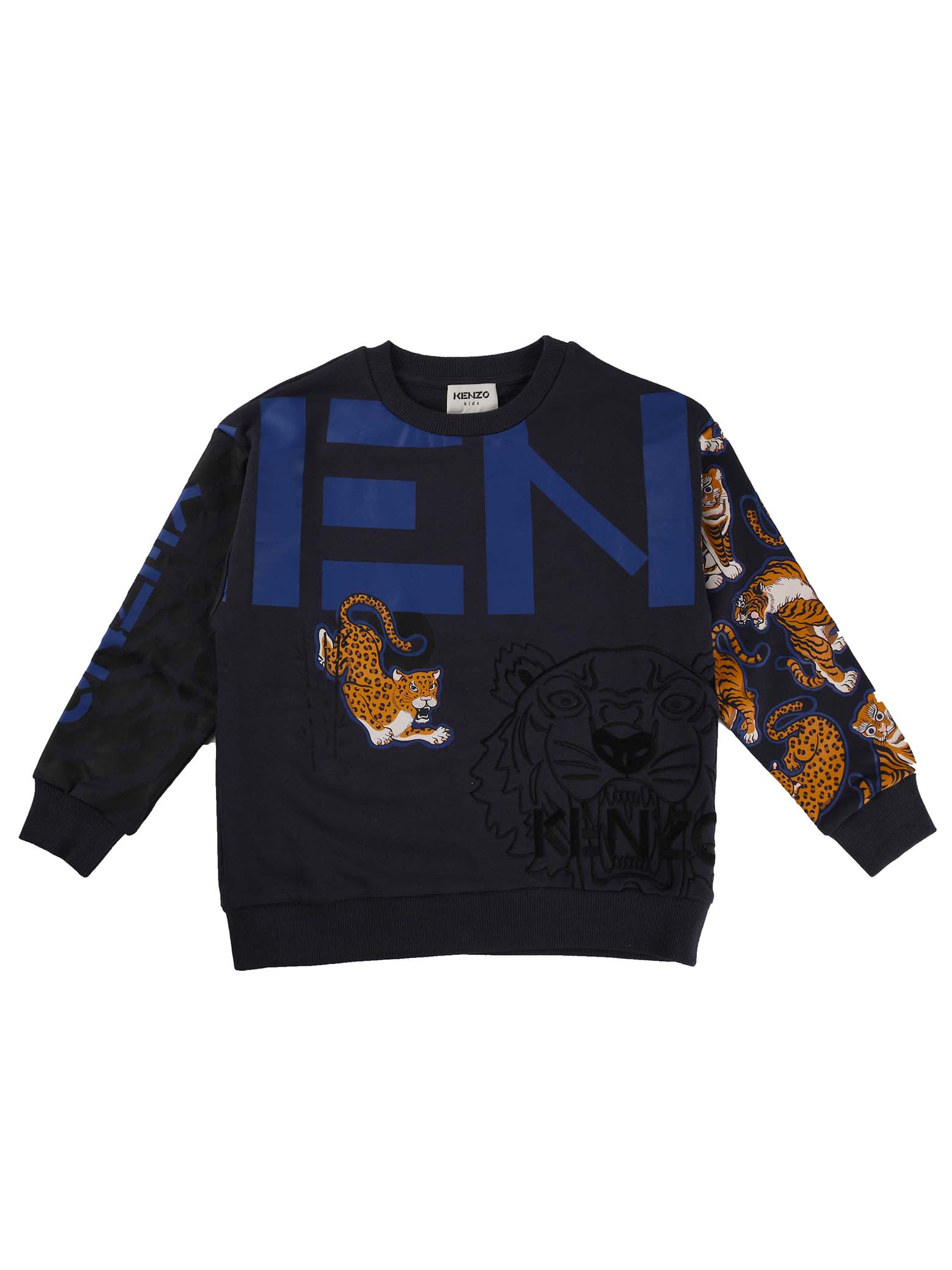 Kenzo Anthracite Sweatshirt With Tiger Print