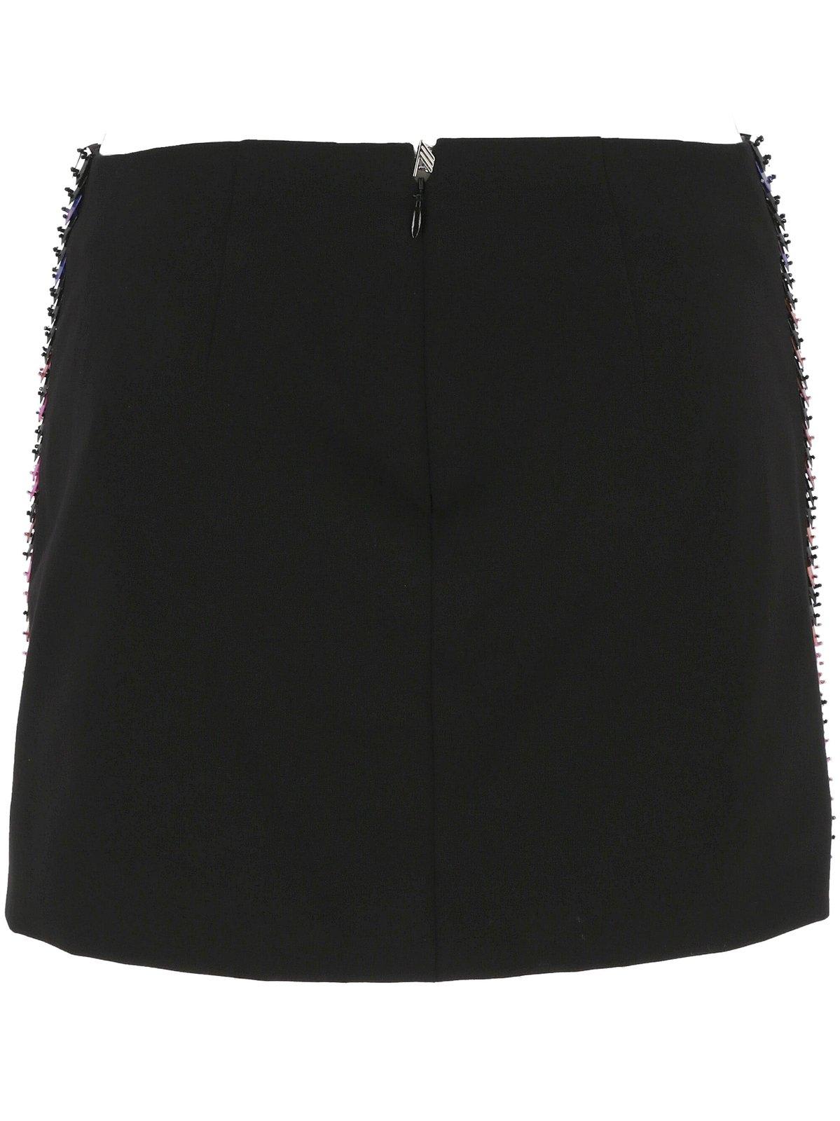 Attico Rue Sequined Mini Skirt In Blackfucsiagreenblue