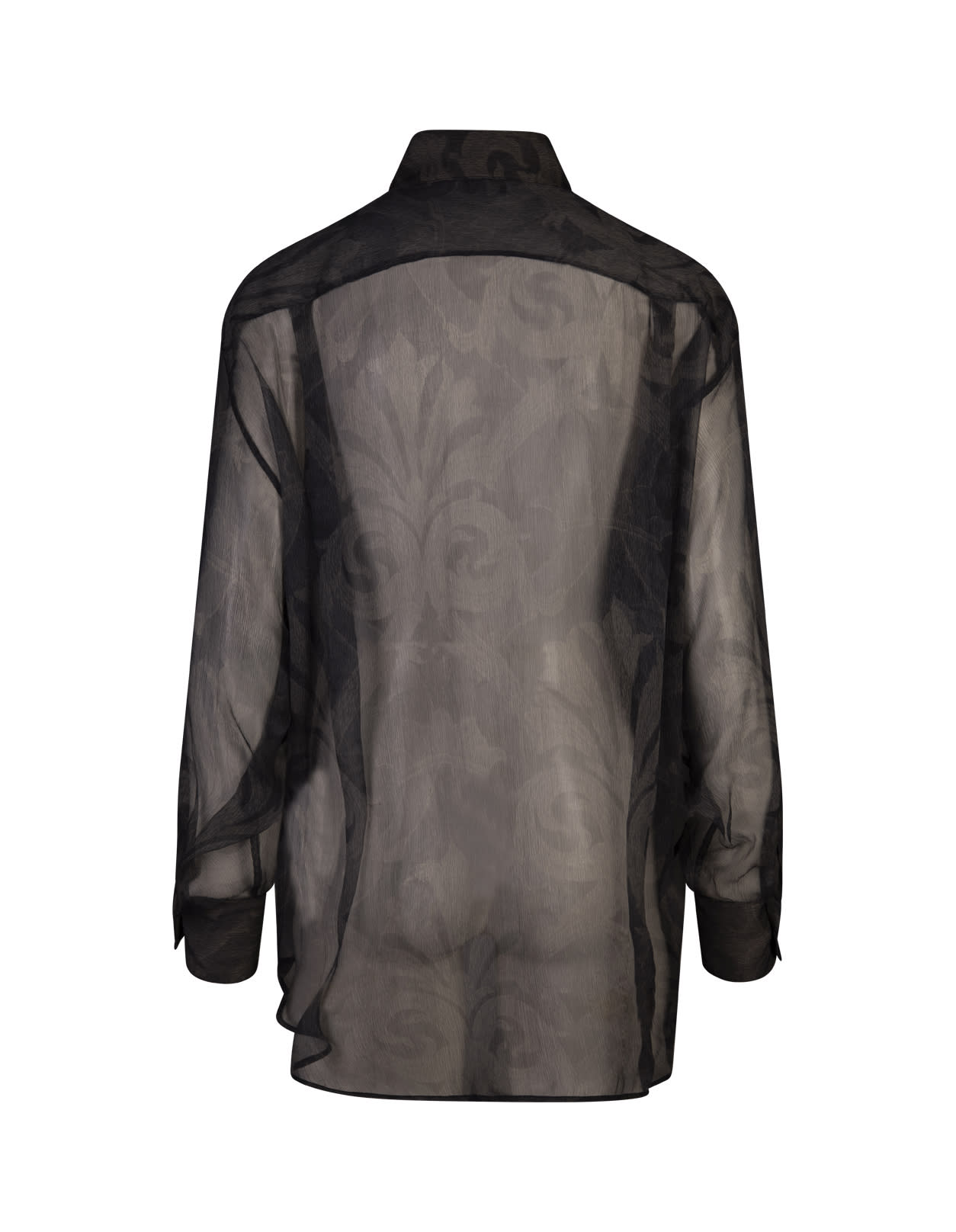 Shop Etro Printed Grey Silk Shirt