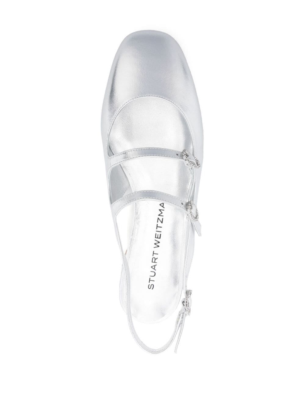 Shop Stuart Weitzman Claris Mj Slingback In Slv Silver