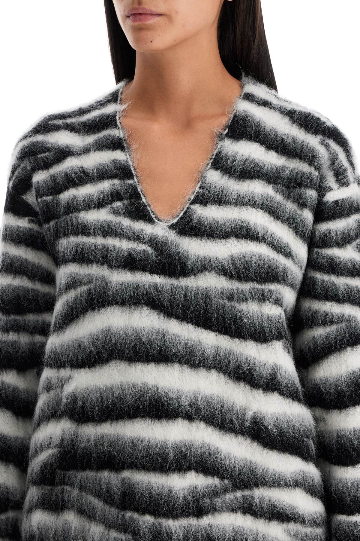 Shop Marc Jacobs Zebra Print Wool And Mohair In Black/white (white)