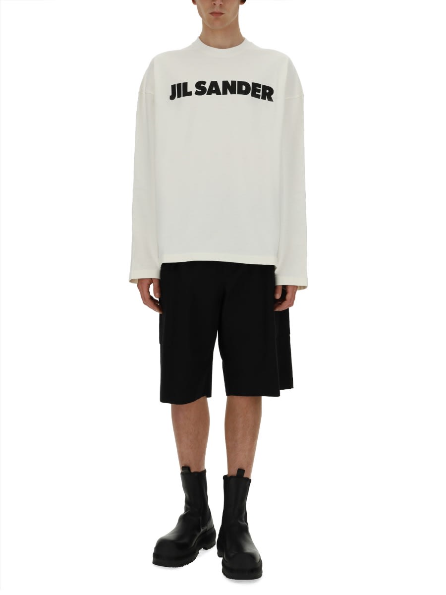 Shop Jil Sander T-shirt With Logo In Ivory