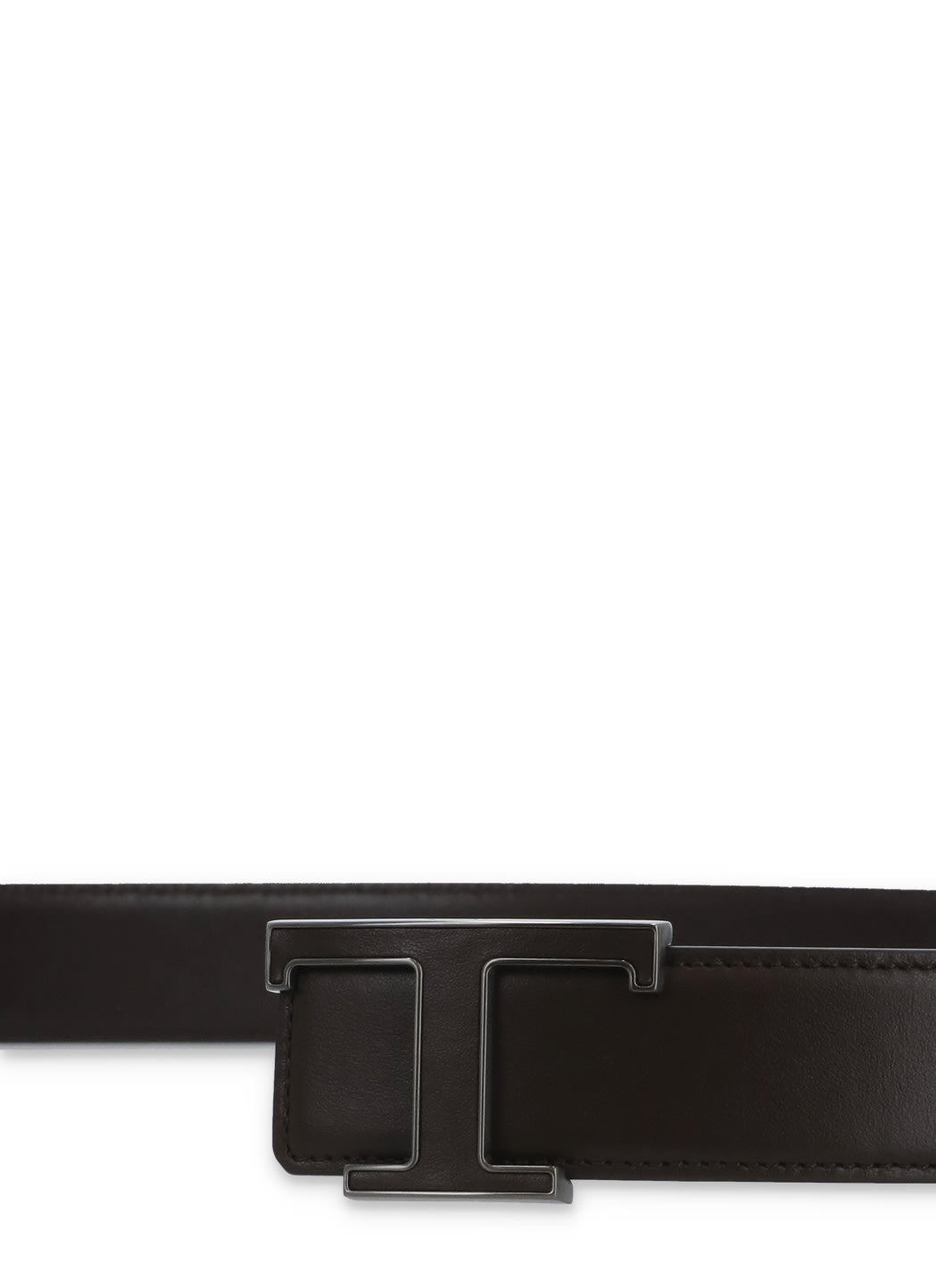 Tod's Brown Leather Belt With Prominent Logo Buckle In Brown