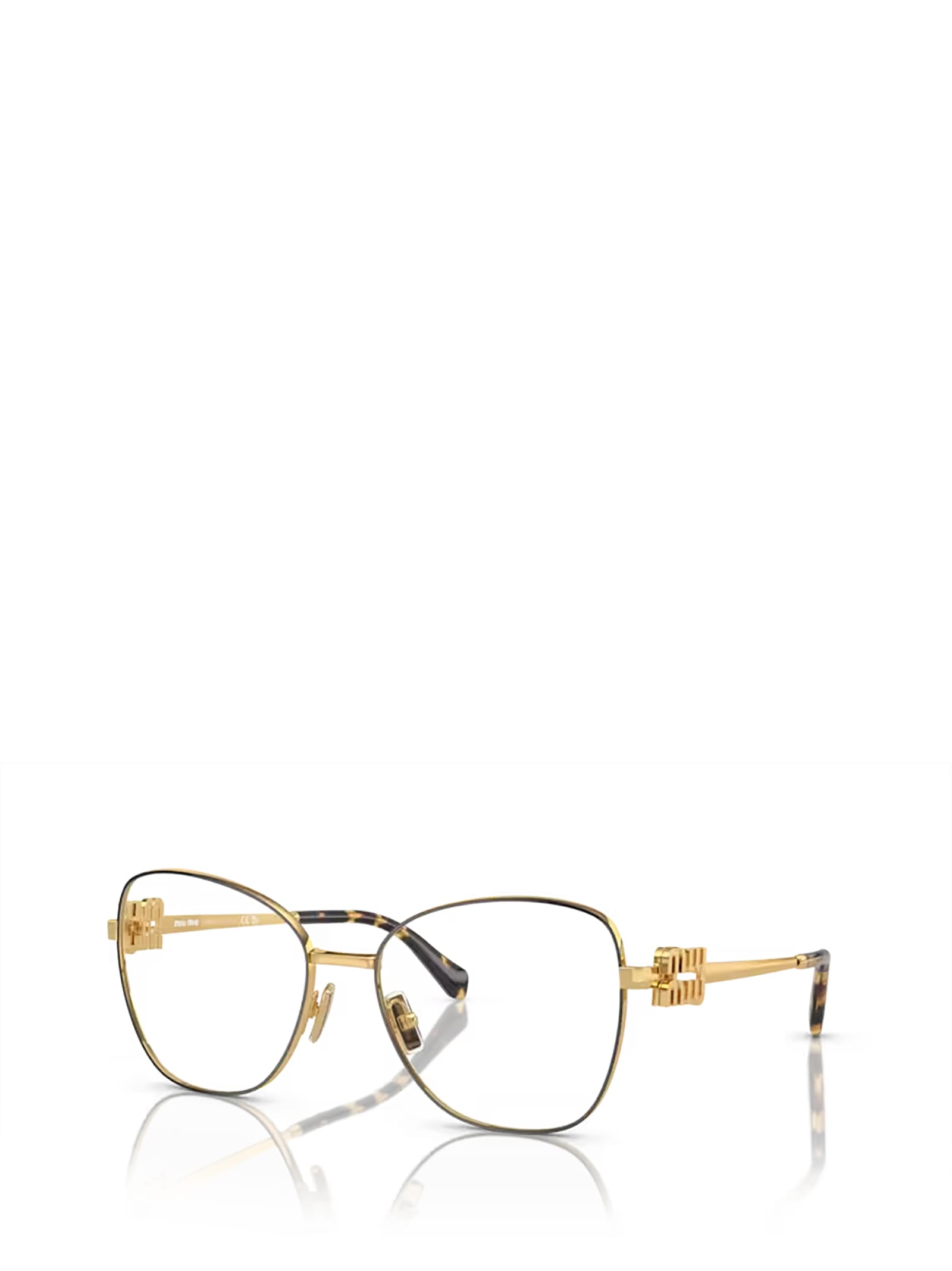 Shop Miu Miu Mu 50xv Black / Gold Glasses