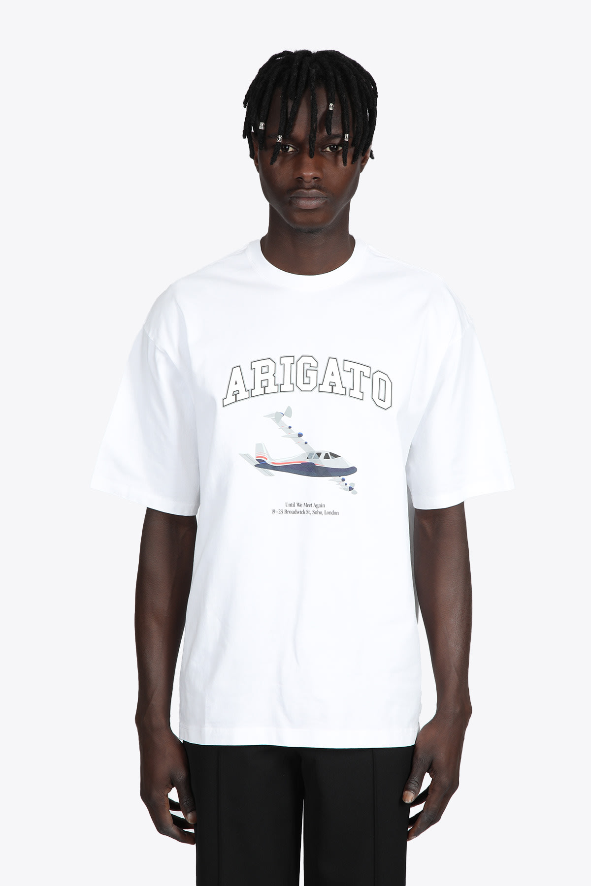 Axel Arigato Voyage T-shirt White cotton t-shirt with airplane print - Voyage T-shirt