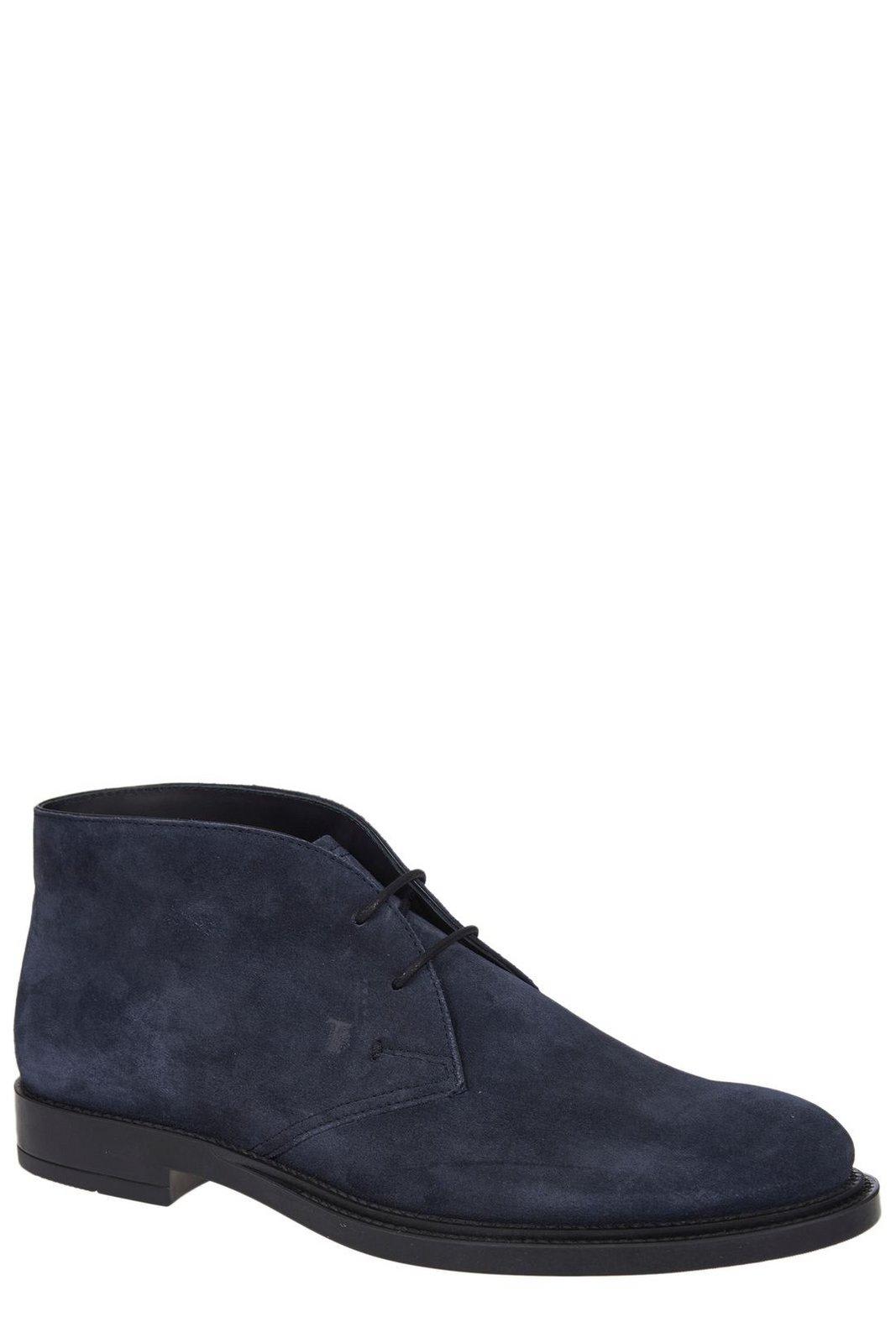 Shop Tod's Desert Ankle Boots In Blue