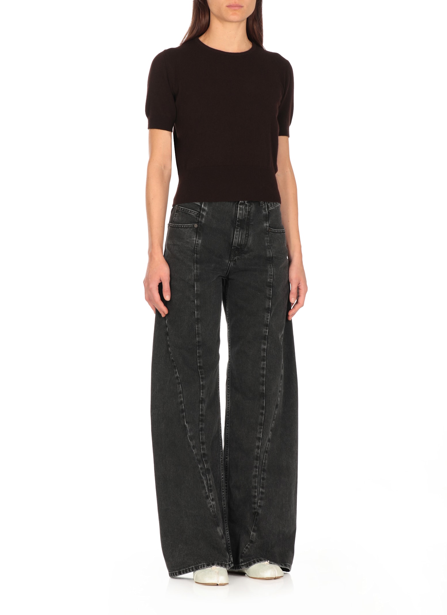 Maison Margiela Virgin Wool Sweater In Brown