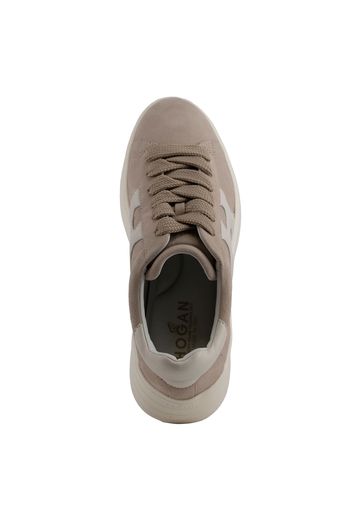 Shop Hogan Rebel Sneakers In Suede In Beige