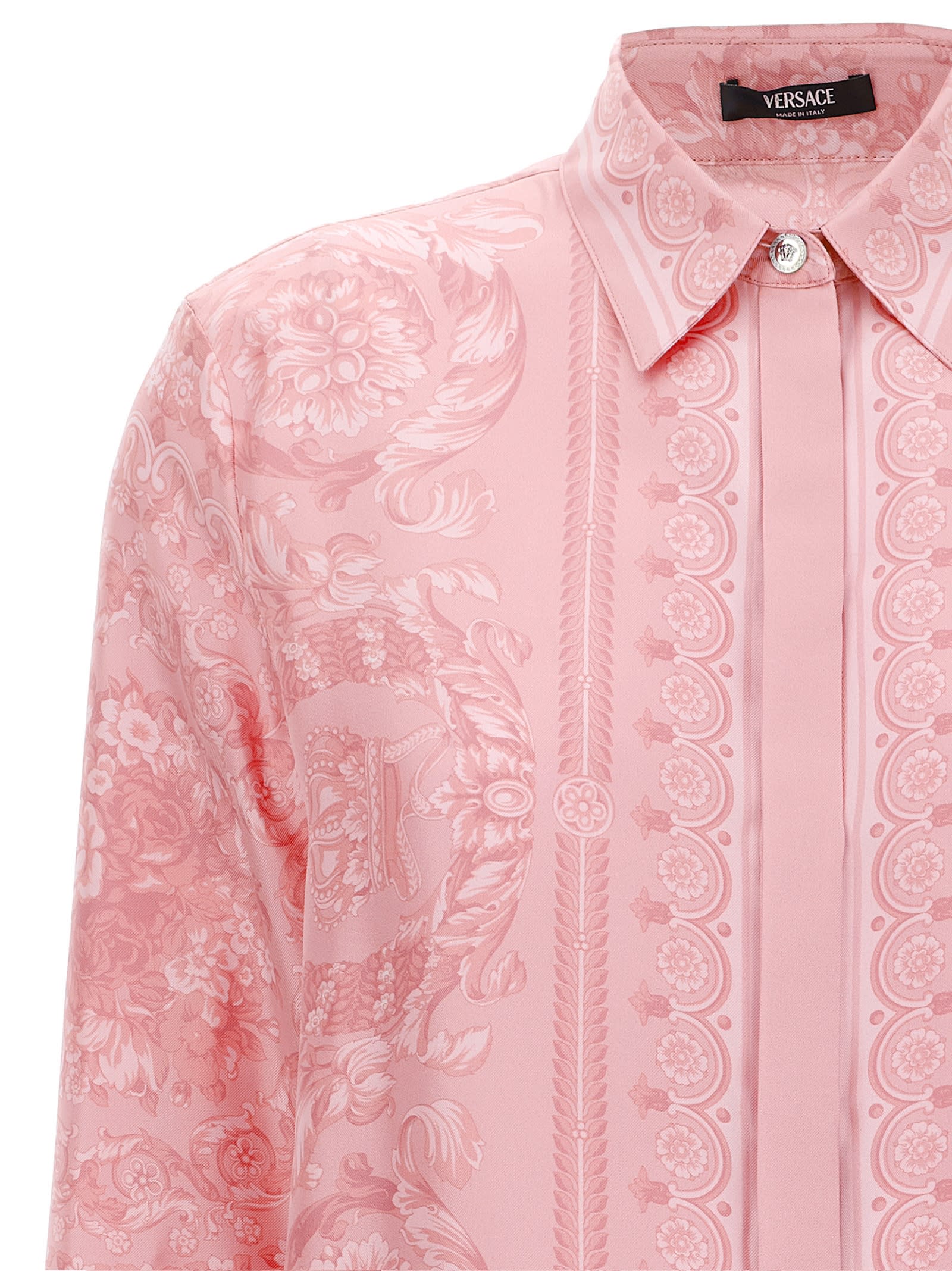 Shop Versace Barocco Shirt In Pink