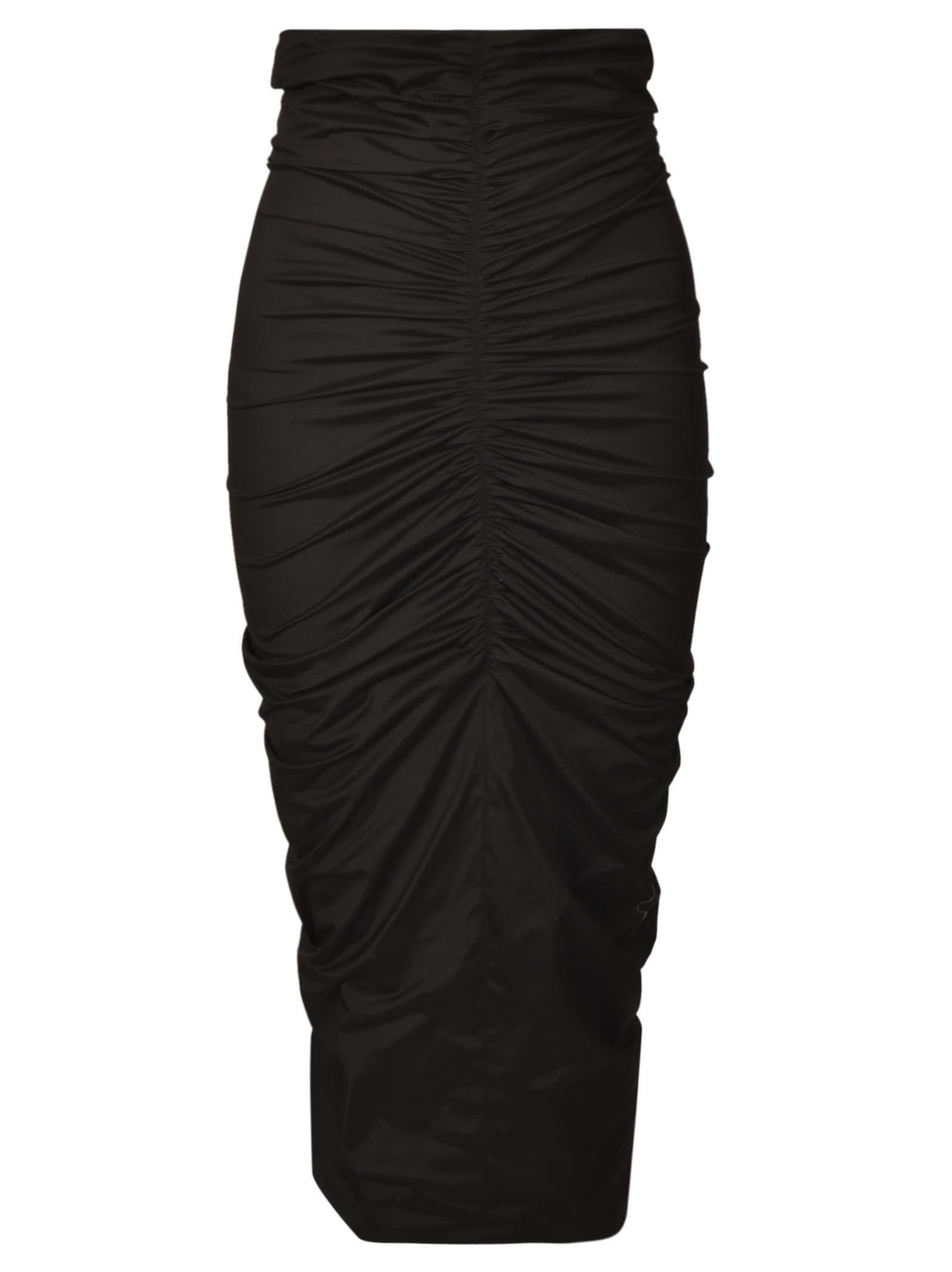 Shop Philosophy Di Lorenzo Serafini High Waist Gather Detail Midi Skirt In Black