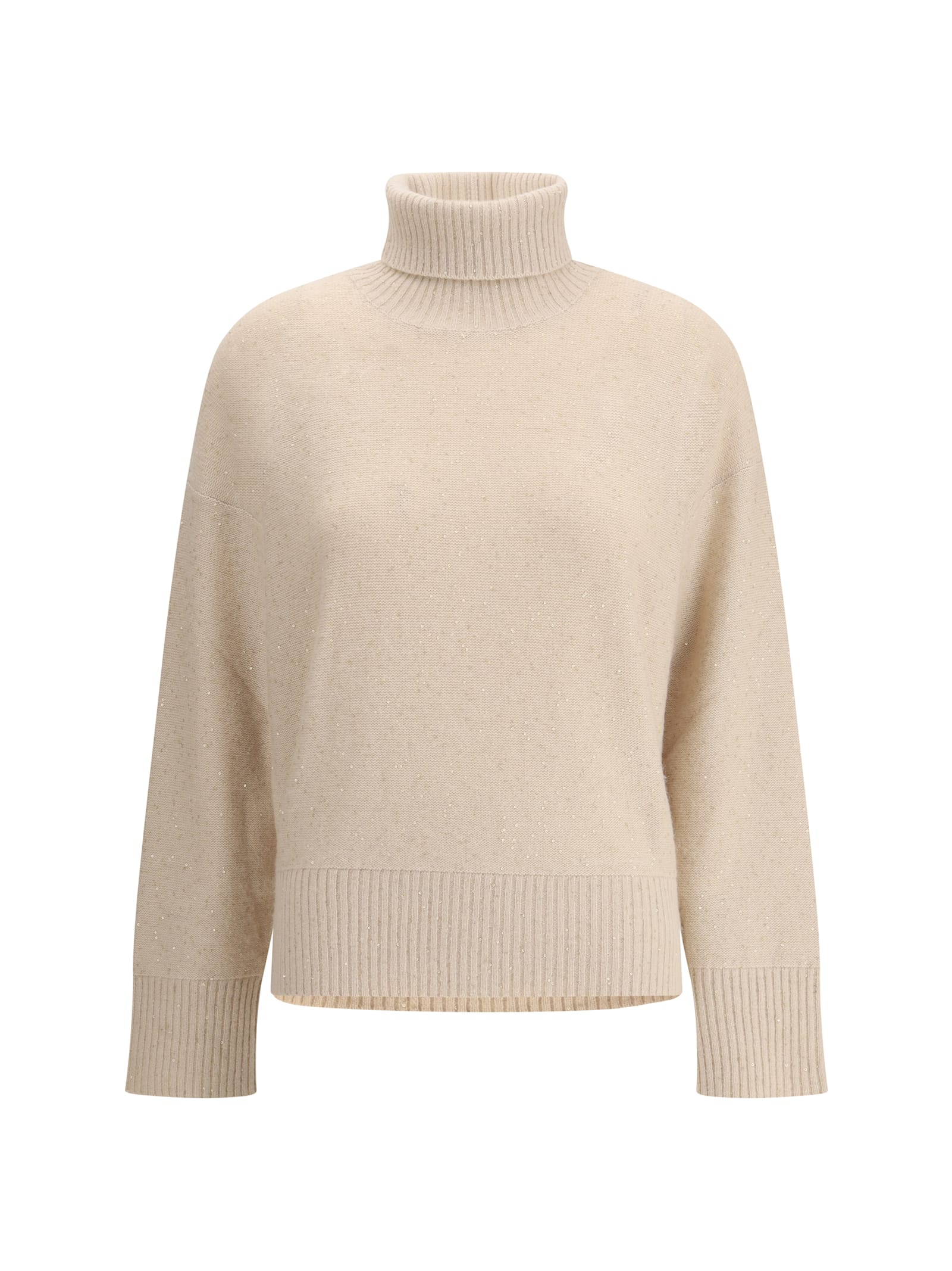 Fabiana Filippi Sequin-embellished Turtleneck Sweater In Neutral