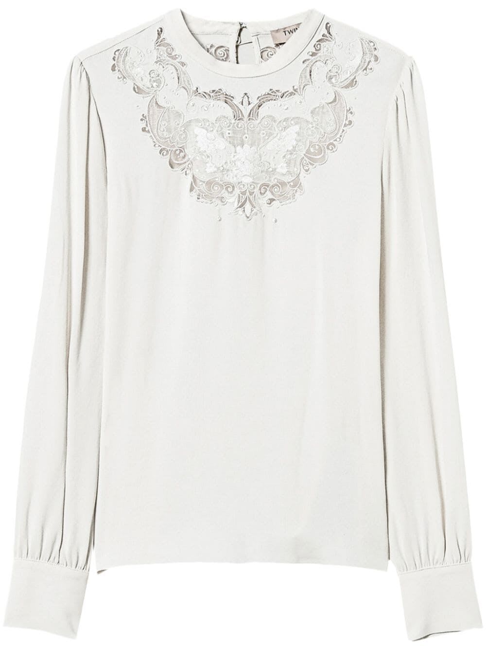 Shop Twinset Blouse In White Cream