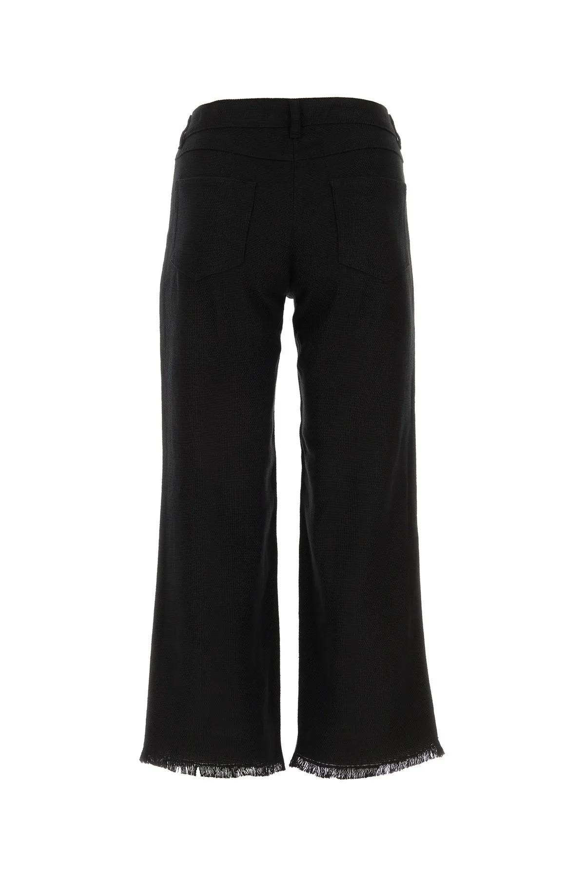 Shop 's Max Mara Black Linen Blend Cervia Pant In Nero