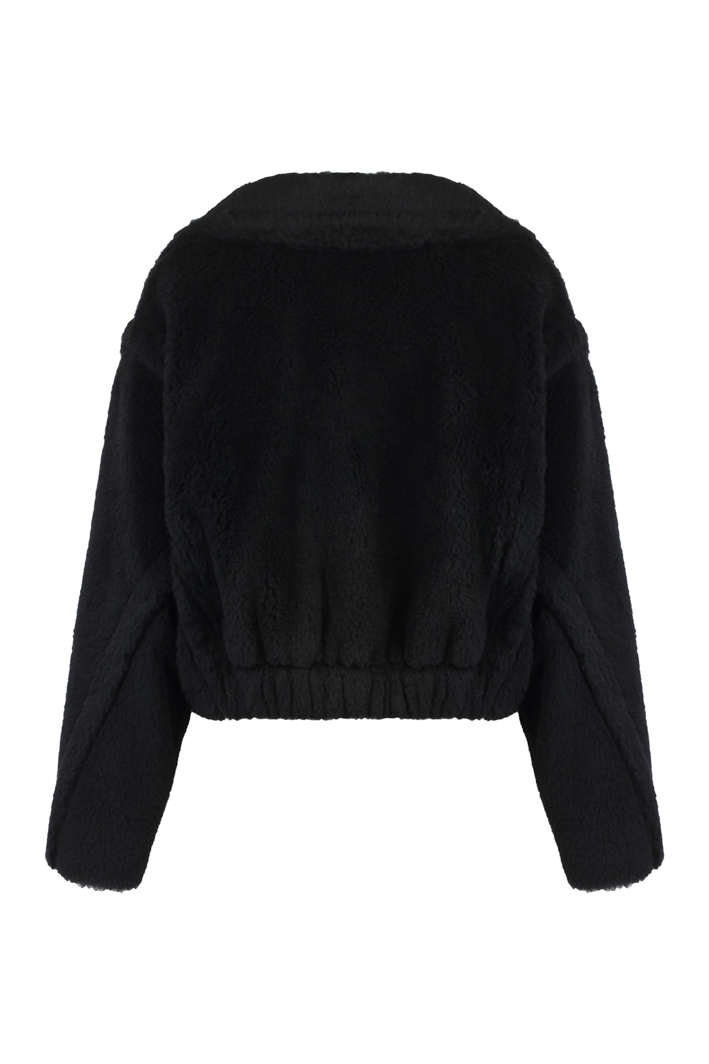 Max Mara Oggeri Alpaca, Wool, And Silk Teddy Coat In Black
