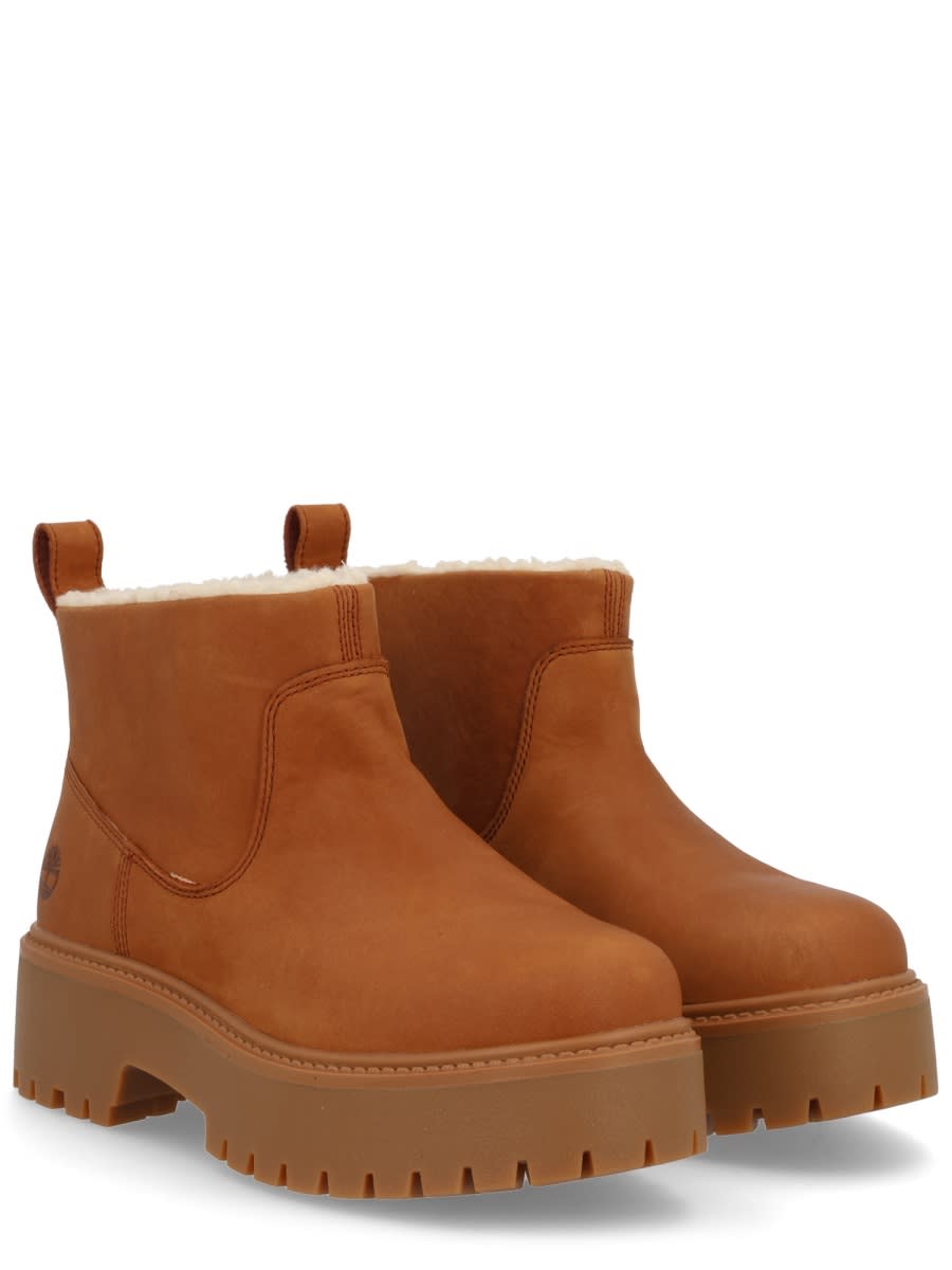 Timberland Ankle Boots With Lug Sole And Pull Tab In Brown