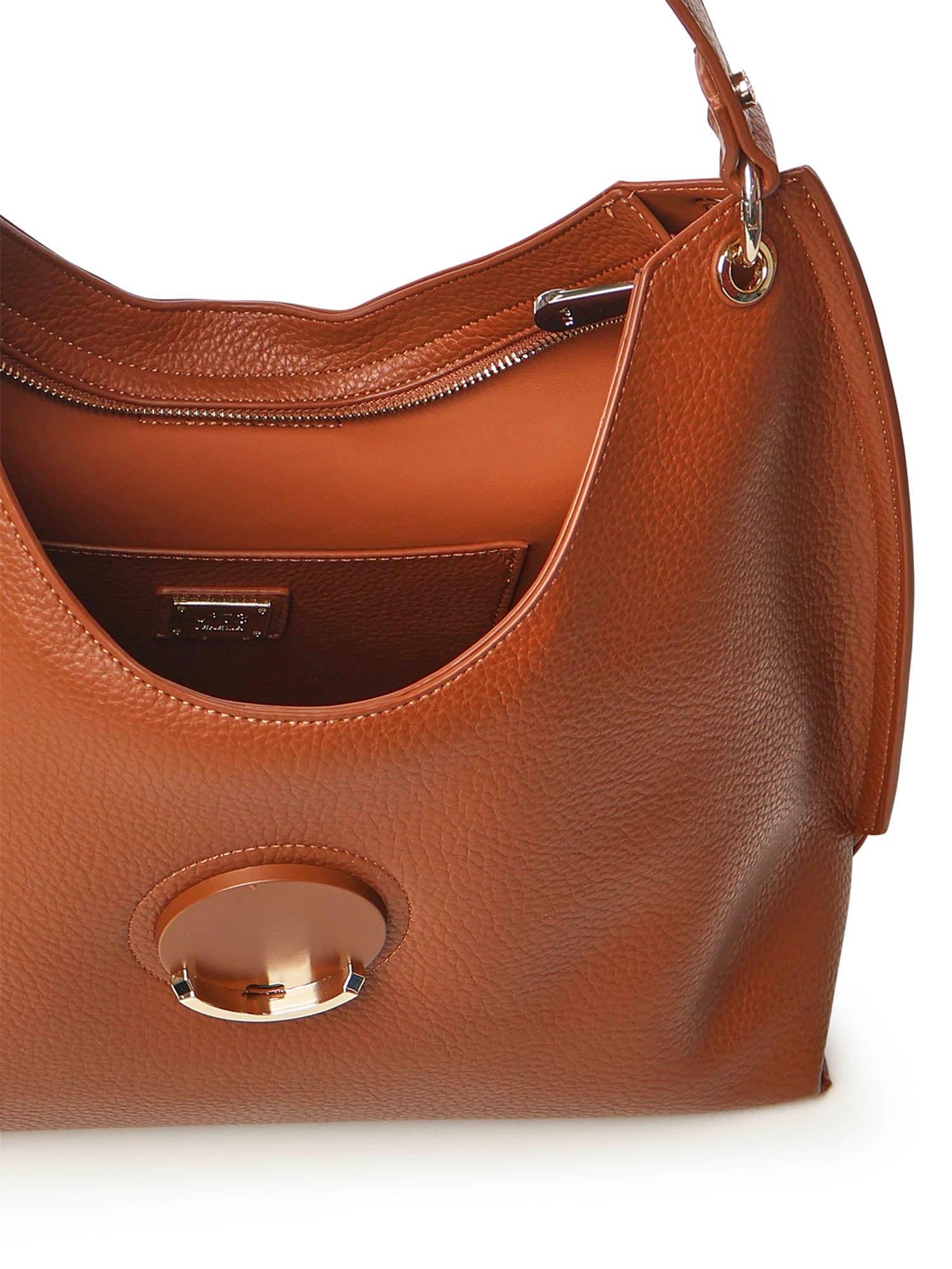 V73 Federica V Logo-plaque Shoulder Bag In Brown