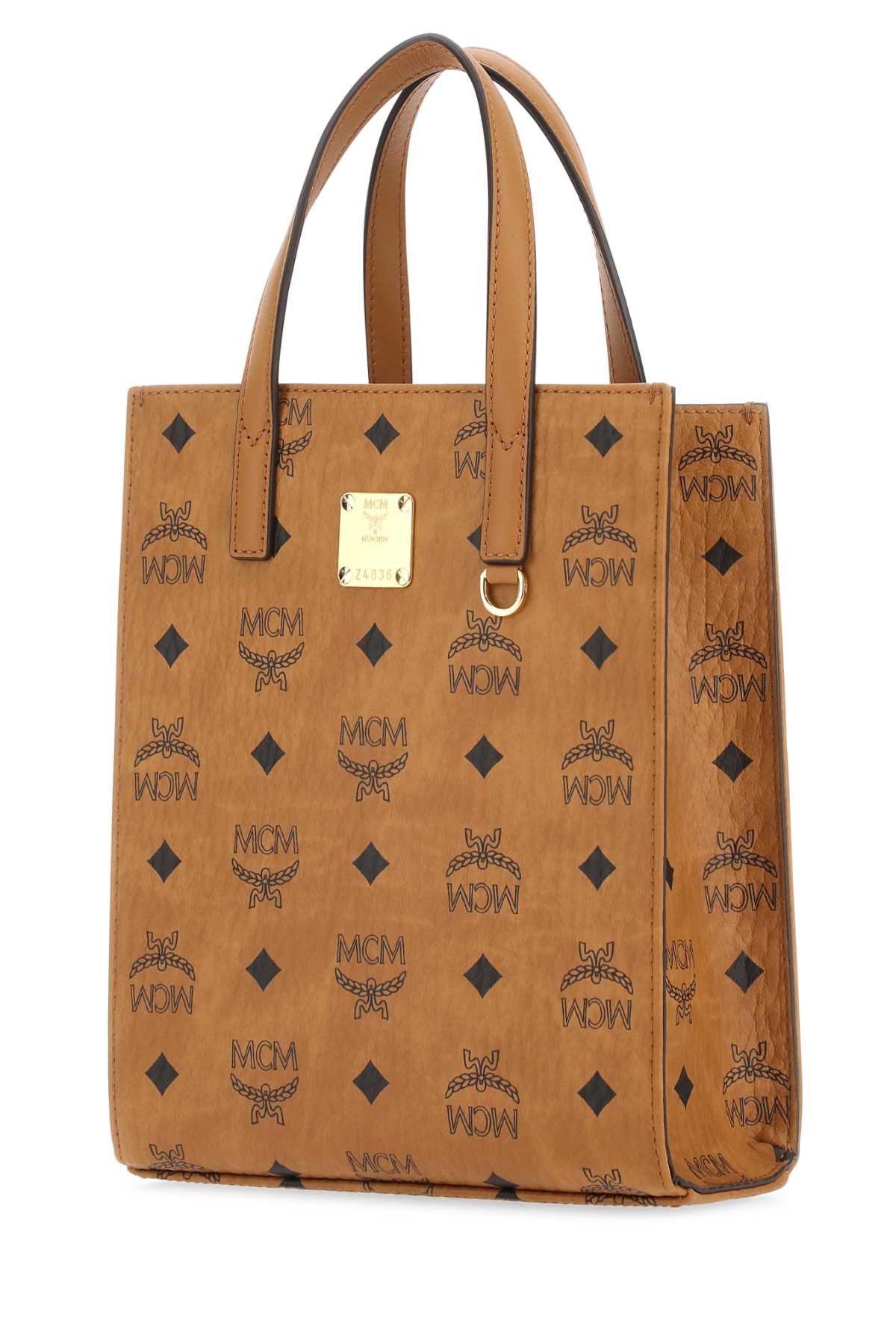 Mcm Printed Canvas Shopping Bag In Co