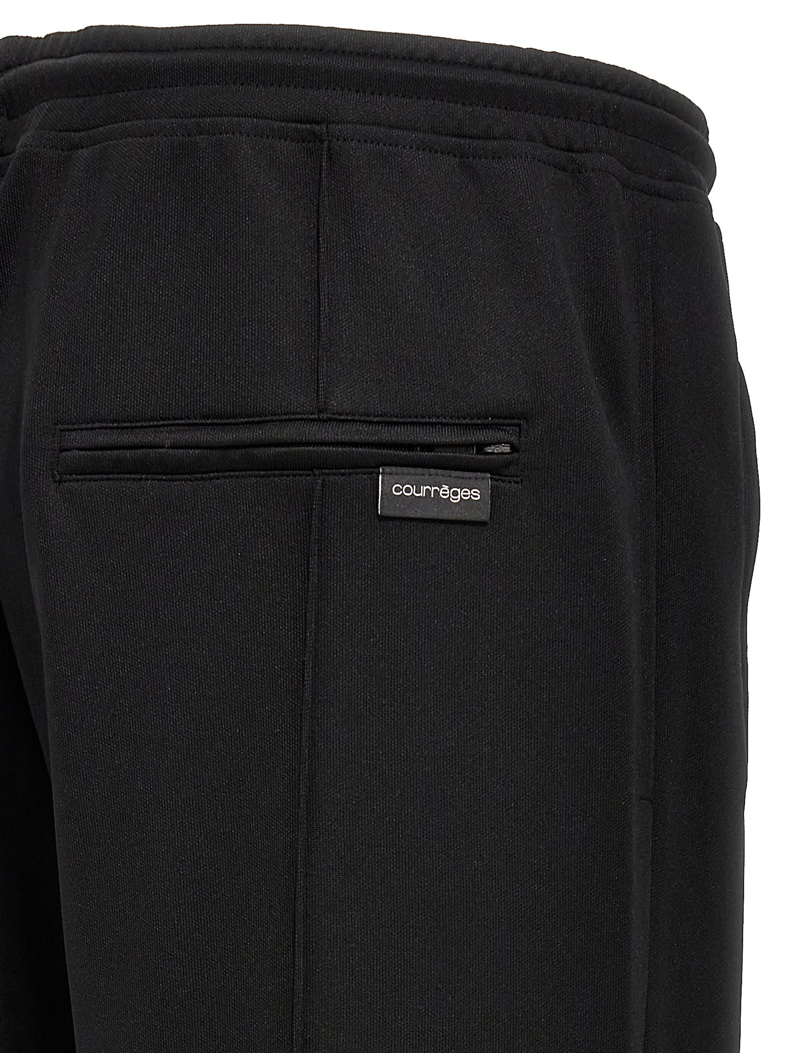Shop Courrèges Tracksuit Interlock Pants In Black
