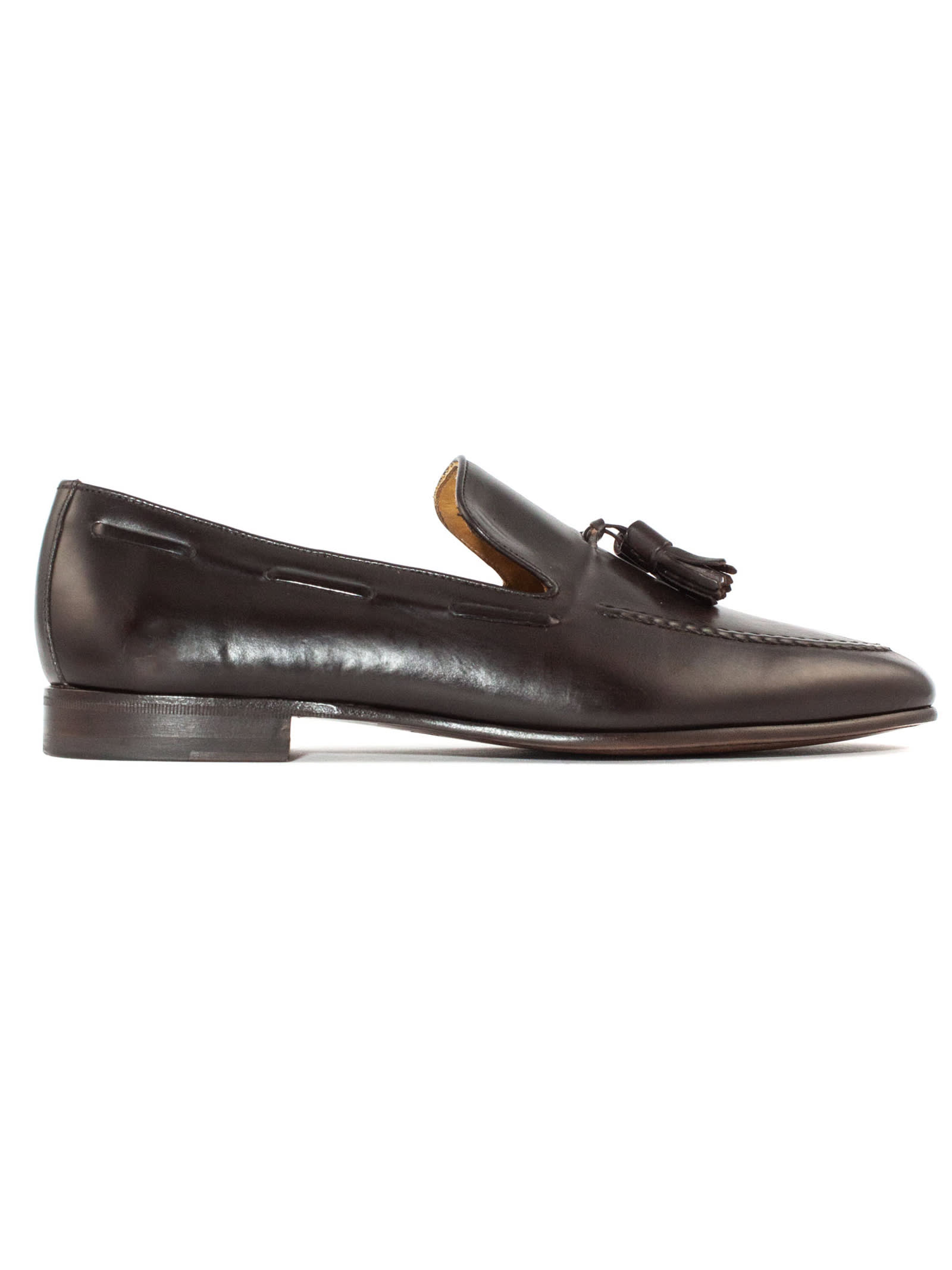 Berwick 1707 Brown Calf Leather Loafers In Testa Di Moro