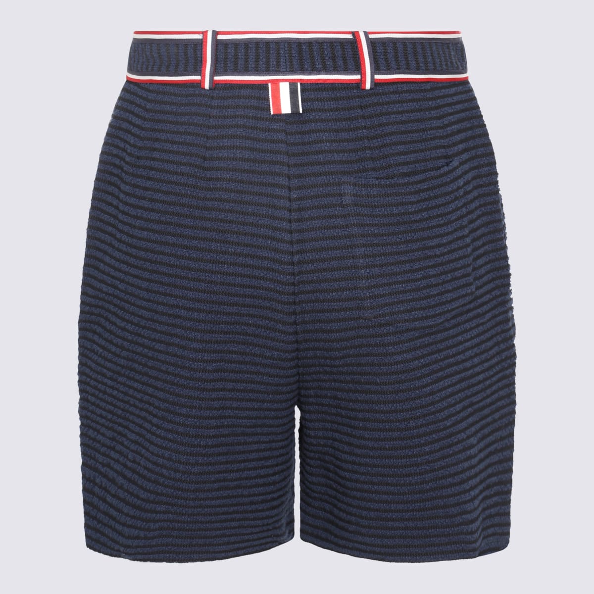 Shop Thom Browne Navy Cotton Stretch University Stripe Shorts In Blue