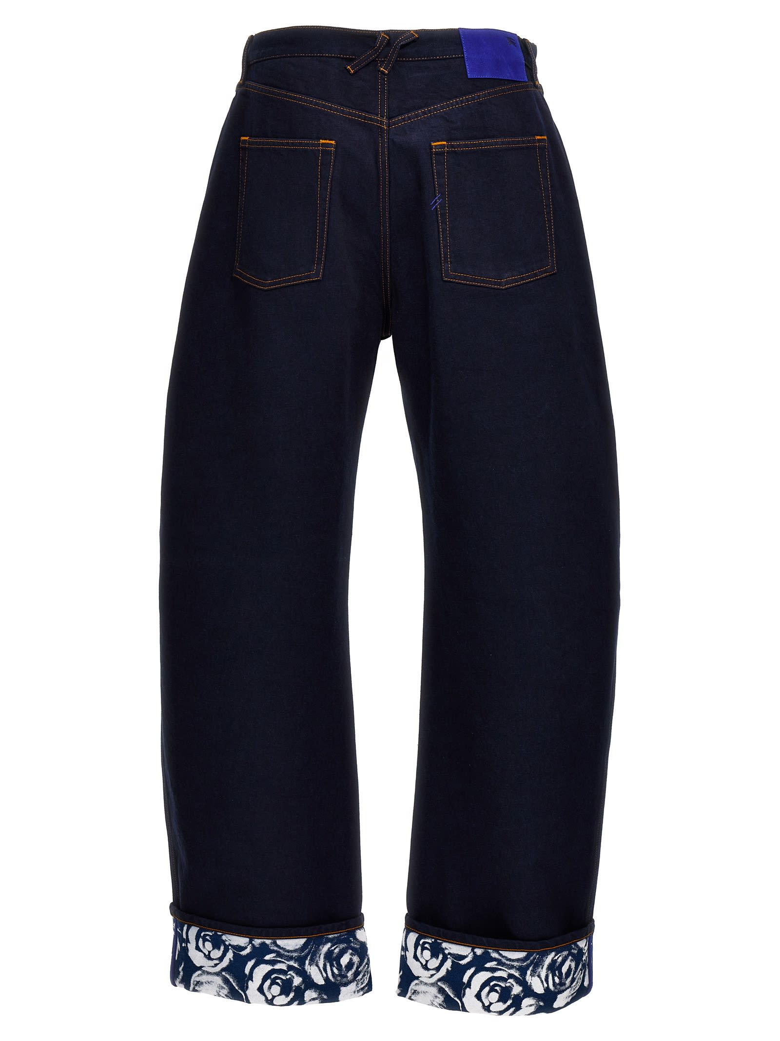 Shop Burberry Heavy Denim Jeans In Blue