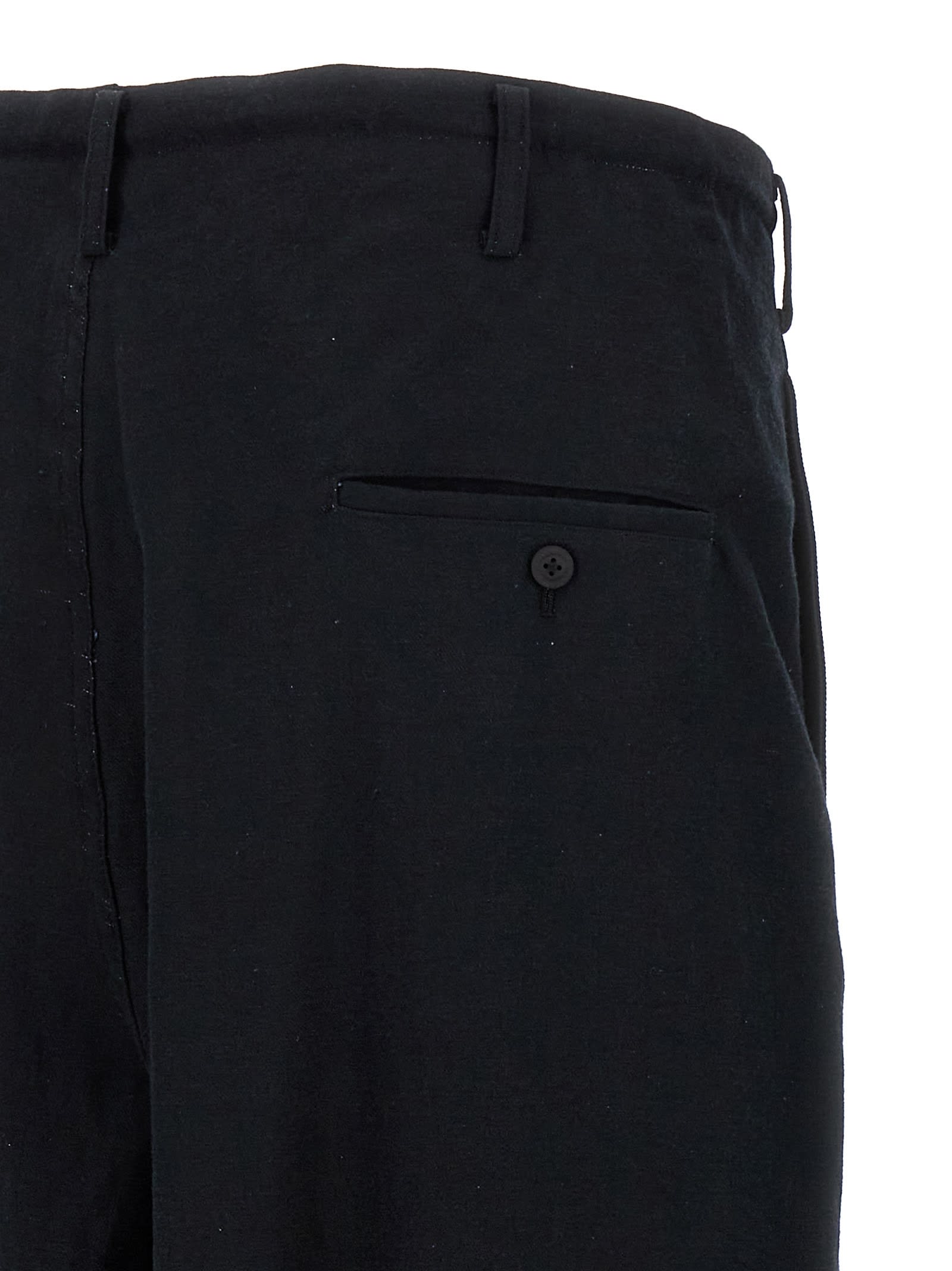 Shop Yohji Yamamoto Lady Pt Standard String P Pants In Black