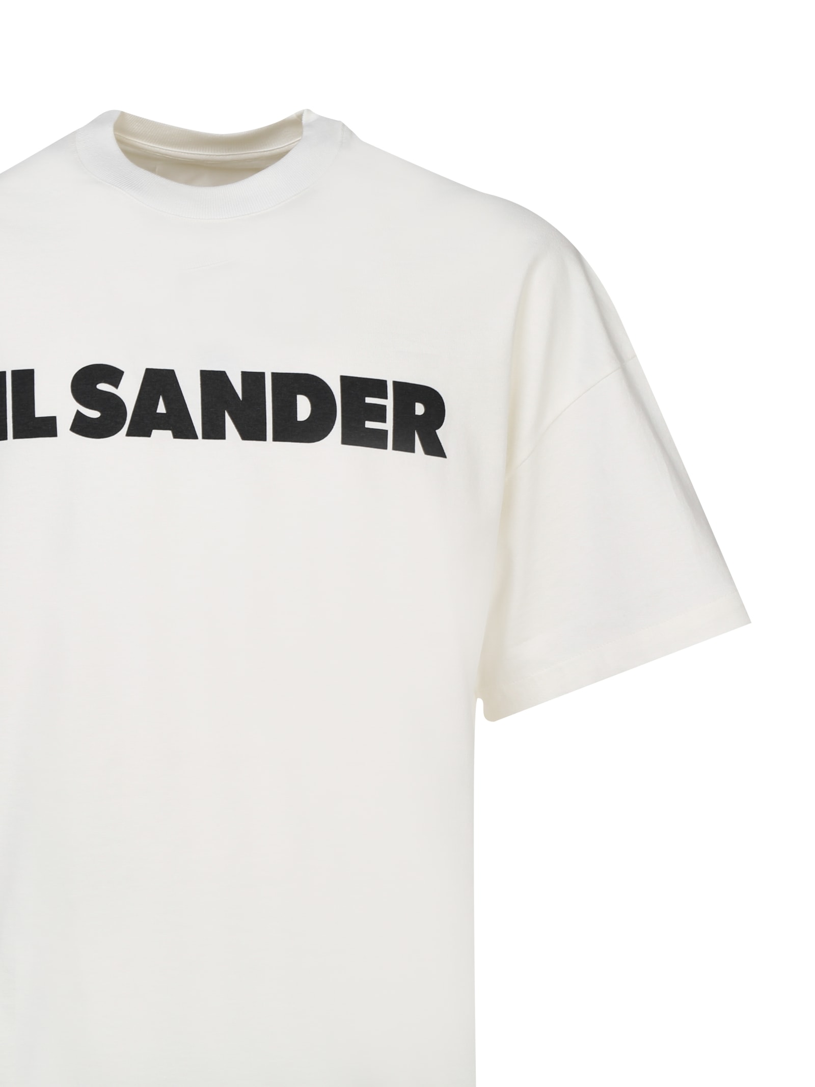 Shop Jil Sander T-shirt  Logo In Porcelain